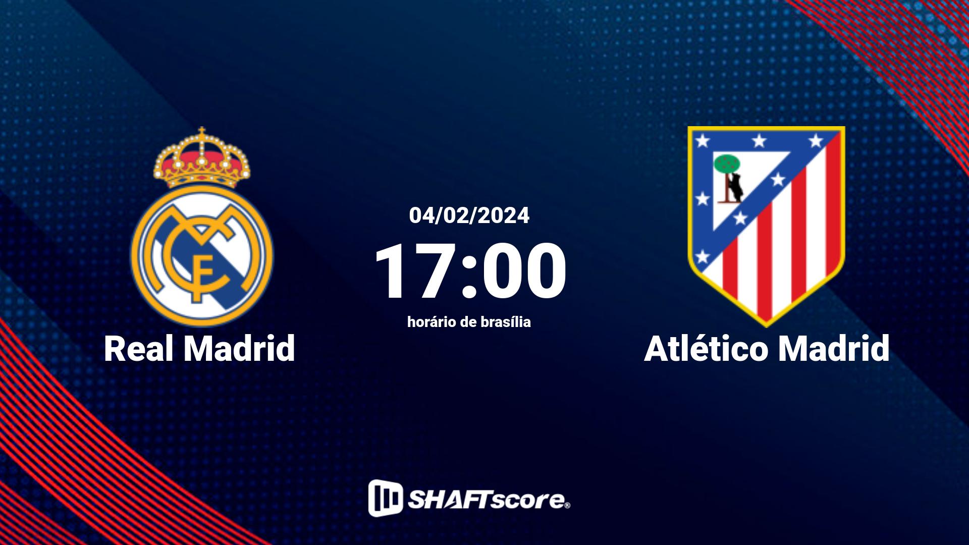 Estatísticas do jogo Real Madrid vs Atlético Madrid 04.02 17:00