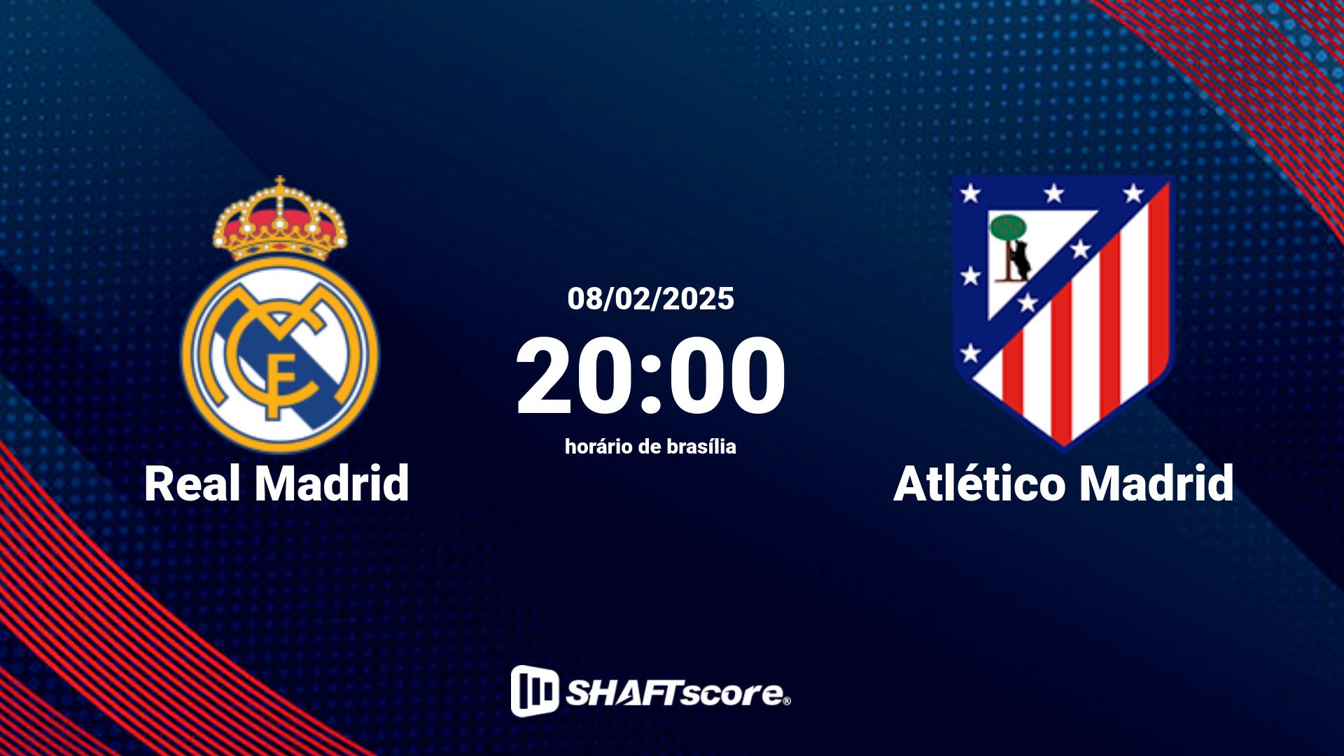 Estatísticas do jogo Real Madrid vs Atlético Madrid 08.02 20:00