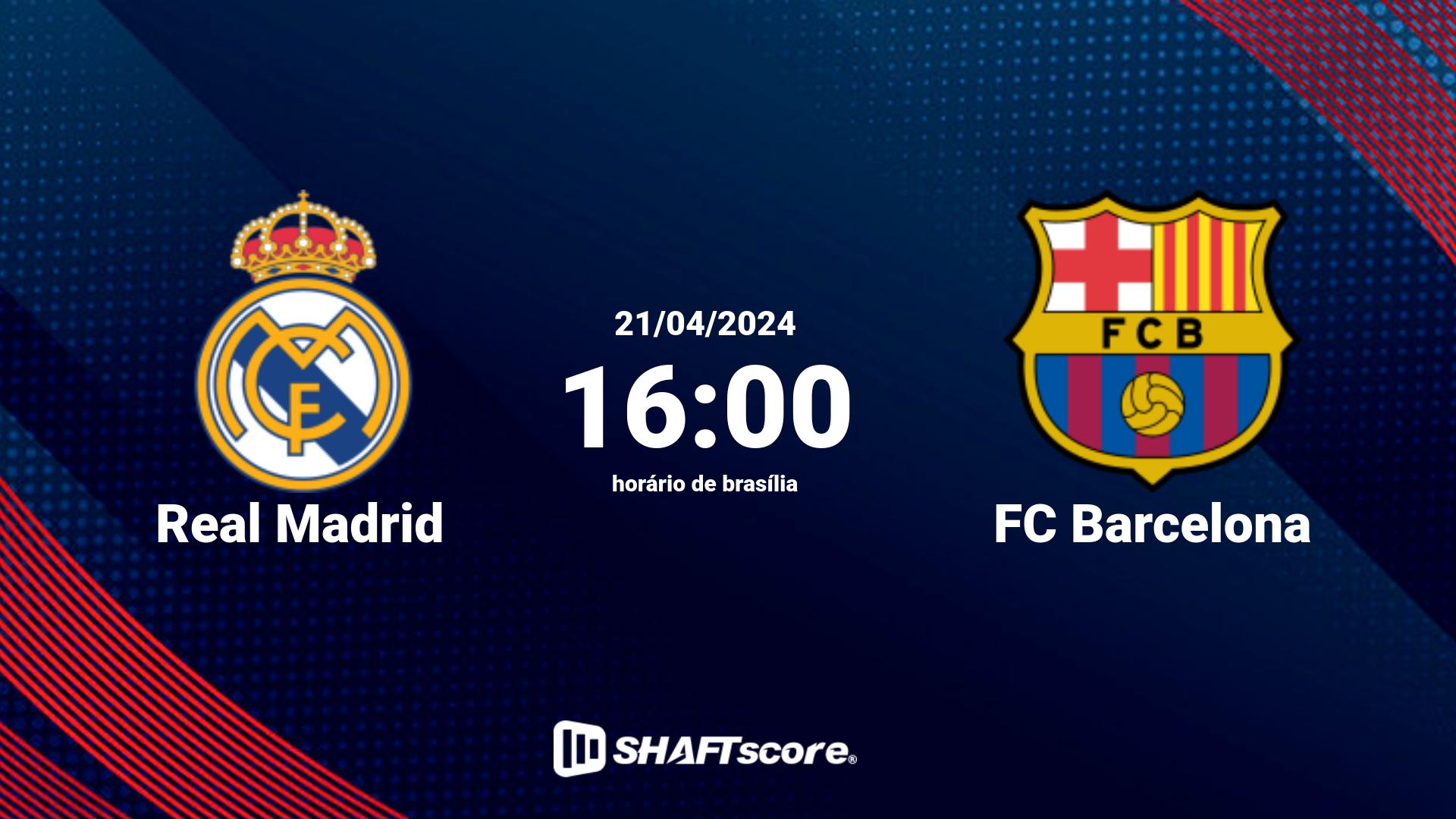 Estatísticas do jogo Real Madrid vs FC Barcelona 21.04 16:00