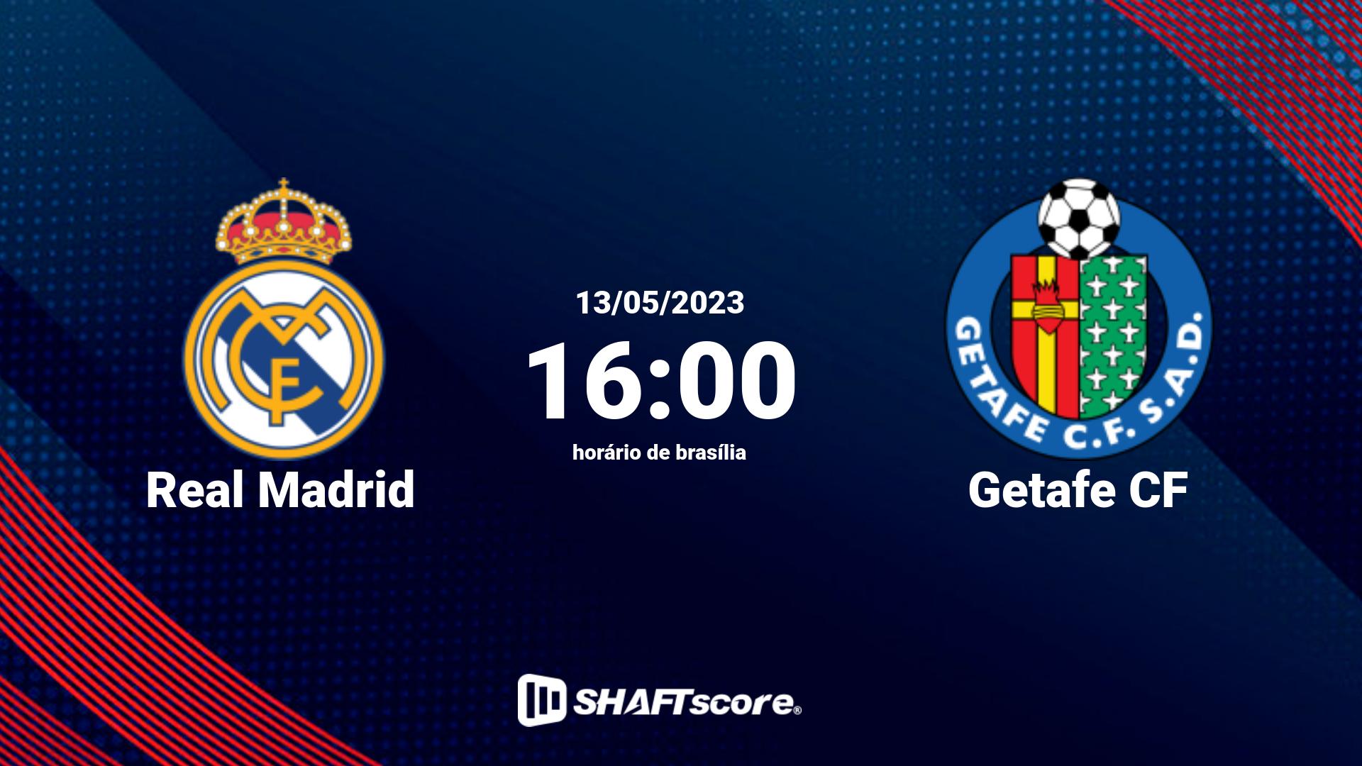 Estatísticas do jogo Real Madrid vs Getafe CF 13.05 16:00