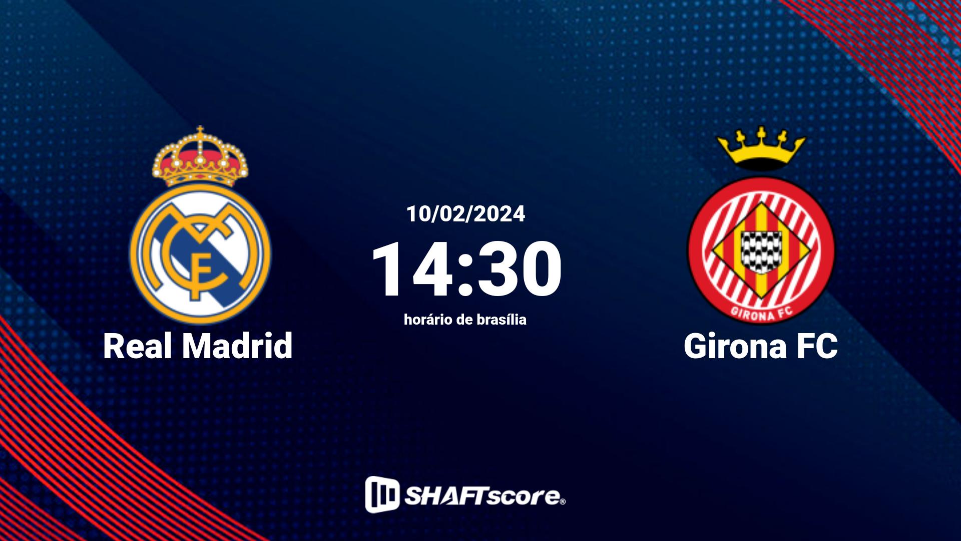 Estatísticas do jogo Real Madrid vs Girona FC 10.02 14:30