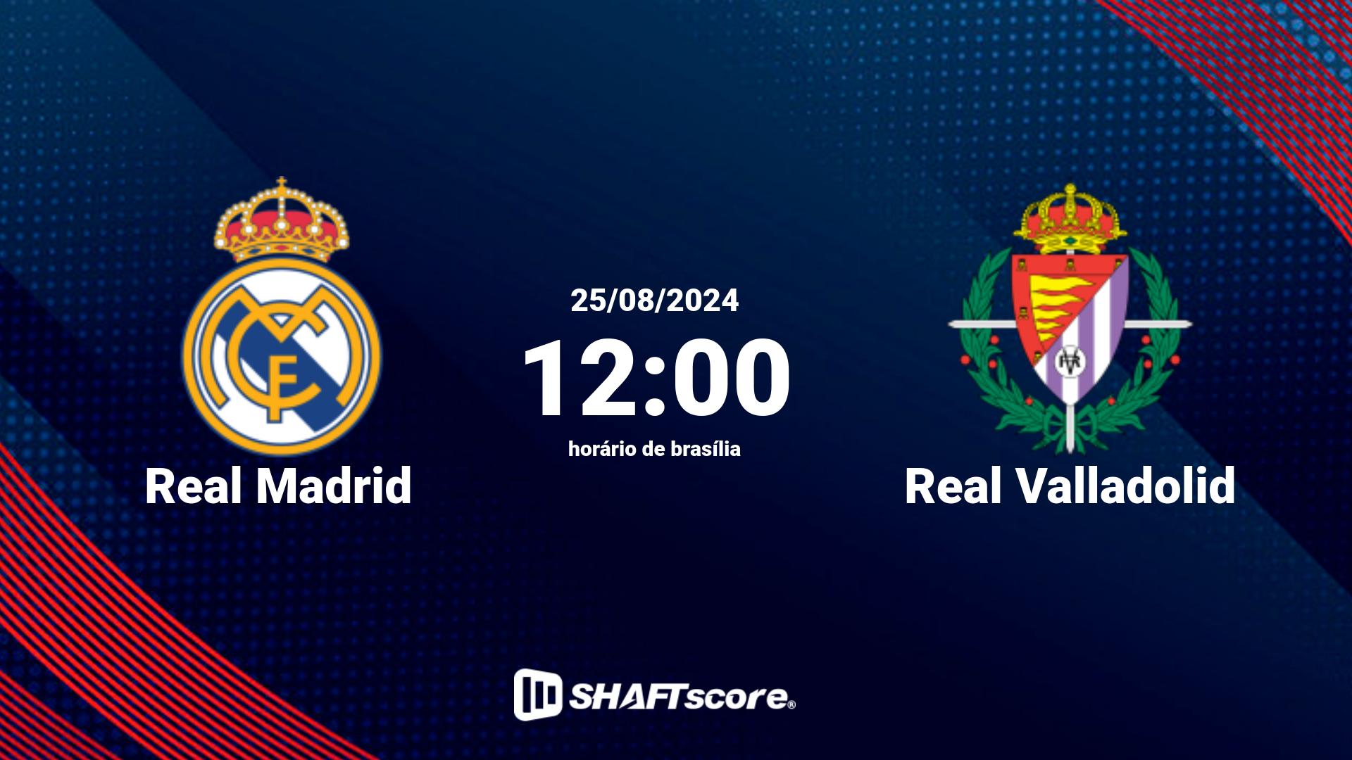 Estatísticas do jogo Real Madrid vs Real Valladolid 25.08 12:00