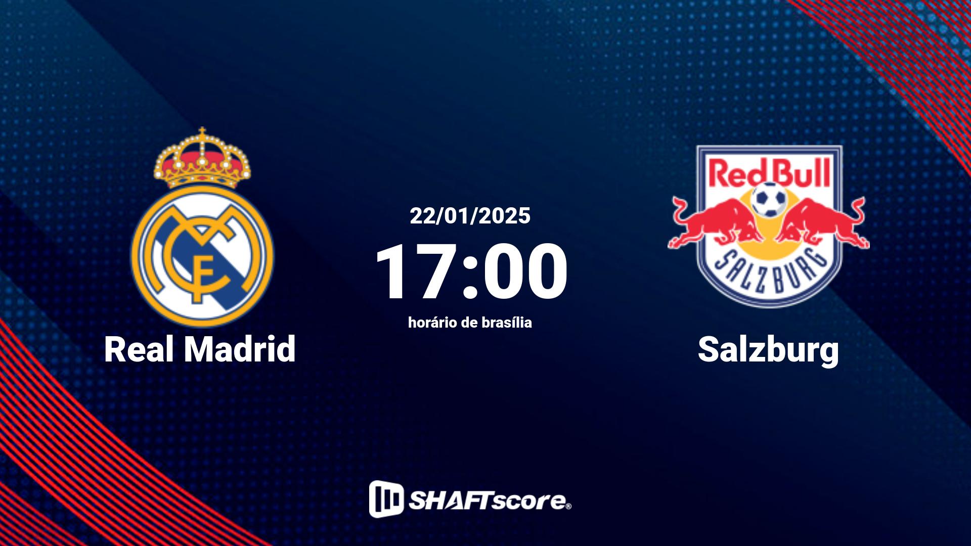 Estatísticas do jogo Real Madrid vs Salzburg 22.01 17:00