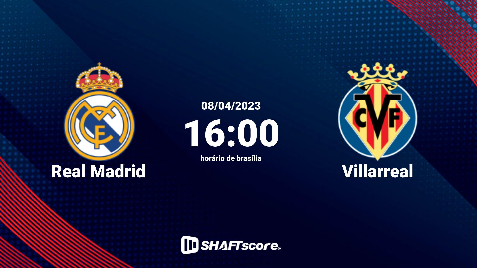 Estatísticas do jogo Real Madrid vs Villarreal 08.04 16:00