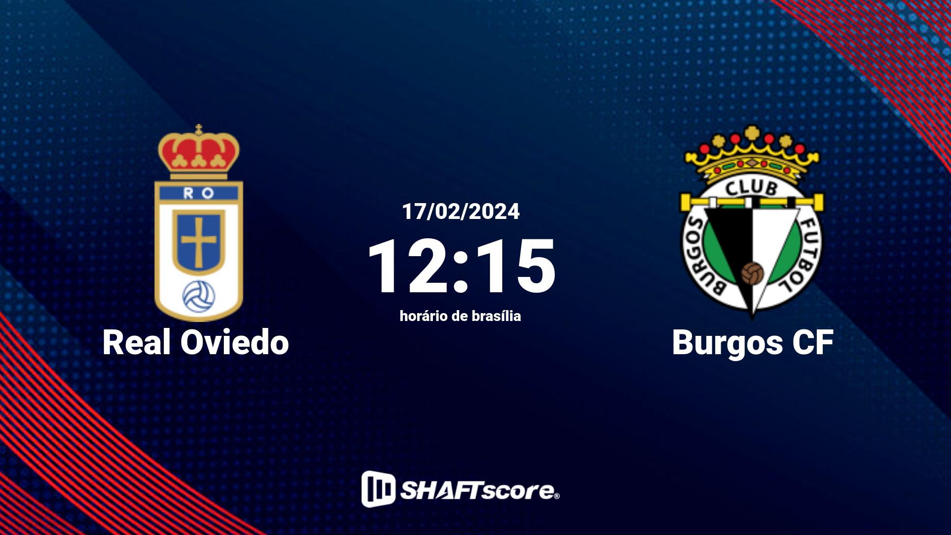 Estatísticas do jogo Real Oviedo vs Burgos CF 17.02 12:15