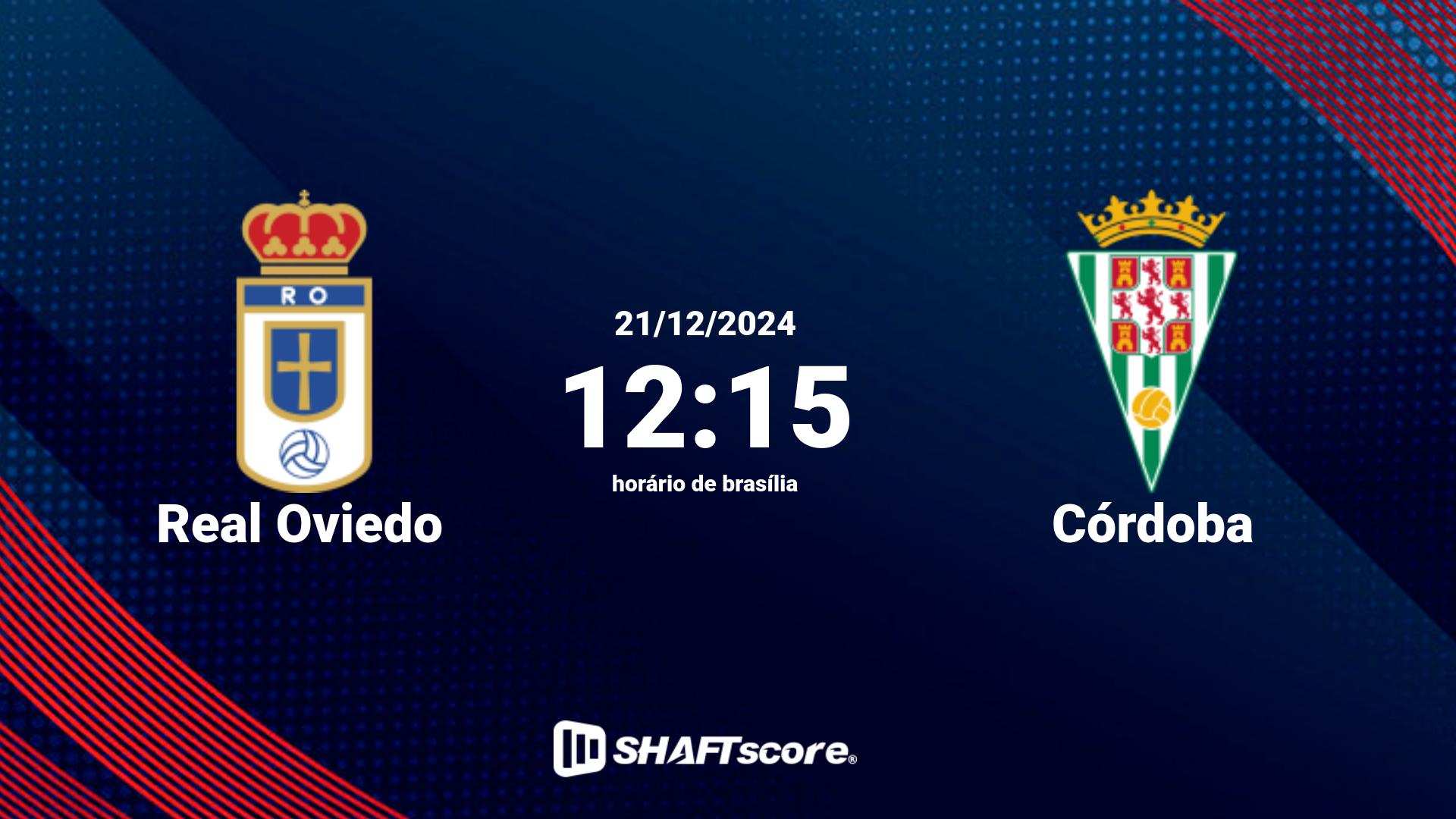 Estatísticas do jogo Real Oviedo vs Córdoba 21.12 12:15