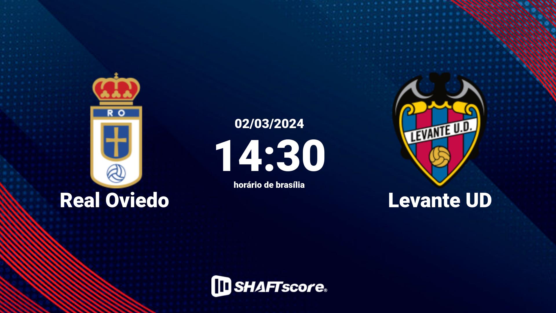 Estatísticas do jogo Real Oviedo vs Levante UD 02.03 14:30