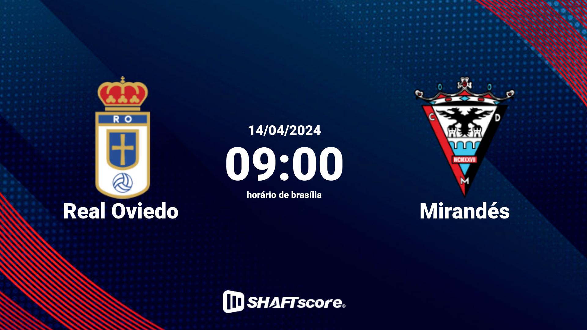 Estatísticas do jogo Real Oviedo vs Mirandés 14.04 09:00