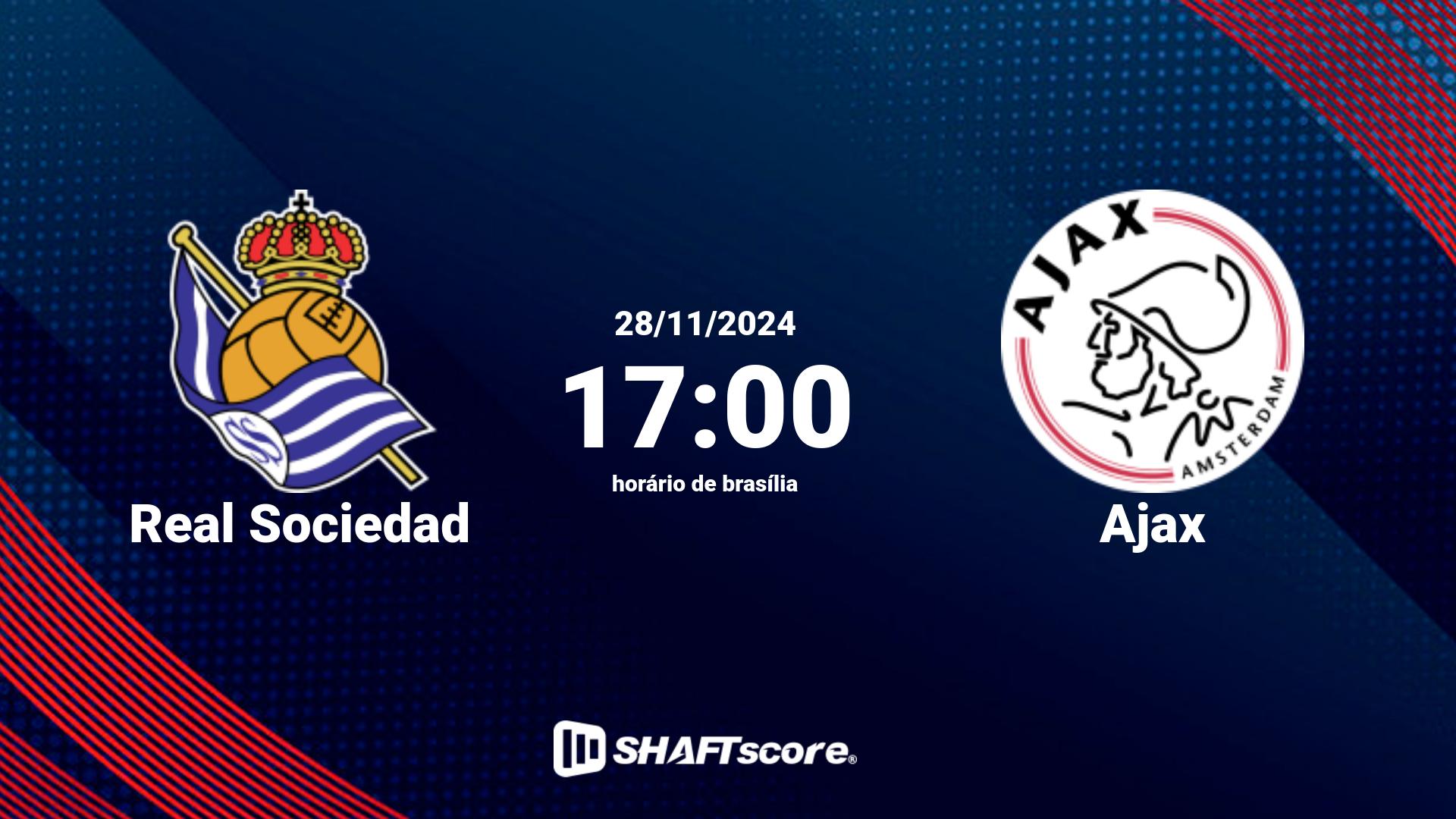 Estatísticas do jogo Real Sociedad vs Ajax 28.11 17:00