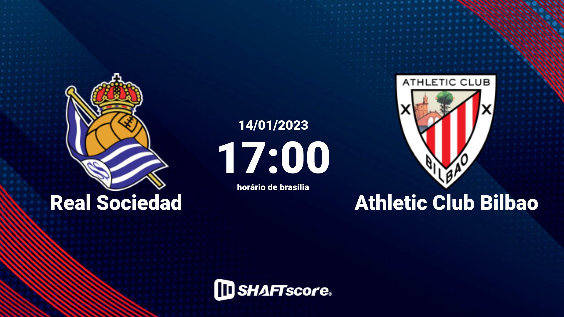 Estatísticas do jogo Real Sociedad vs Athletic Club Bilbao 14.01 17:00