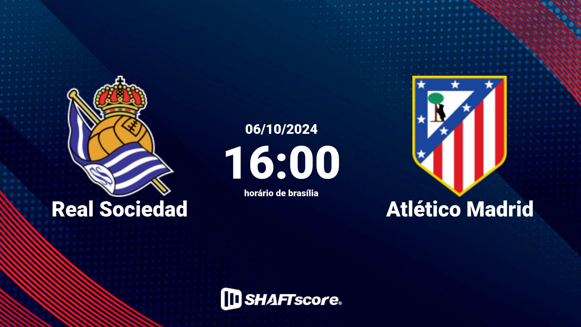 Estatísticas do jogo Real Sociedad vs Atlético Madrid 06.10 16:00