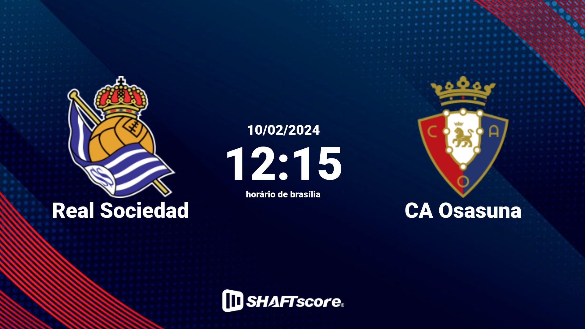 Estatísticas do jogo Real Sociedad vs CA Osasuna 10.02 12:15