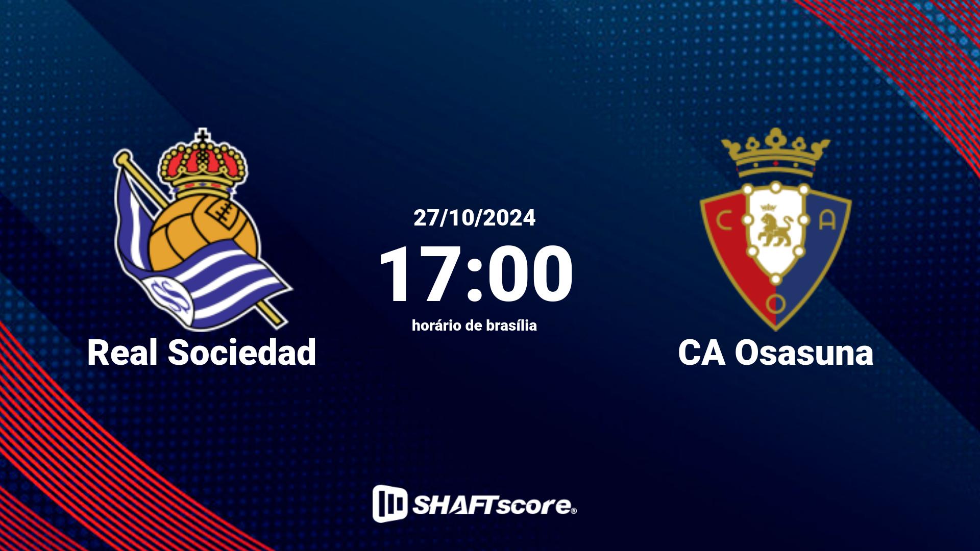 Estatísticas do jogo Real Sociedad vs CA Osasuna 27.10 17:00