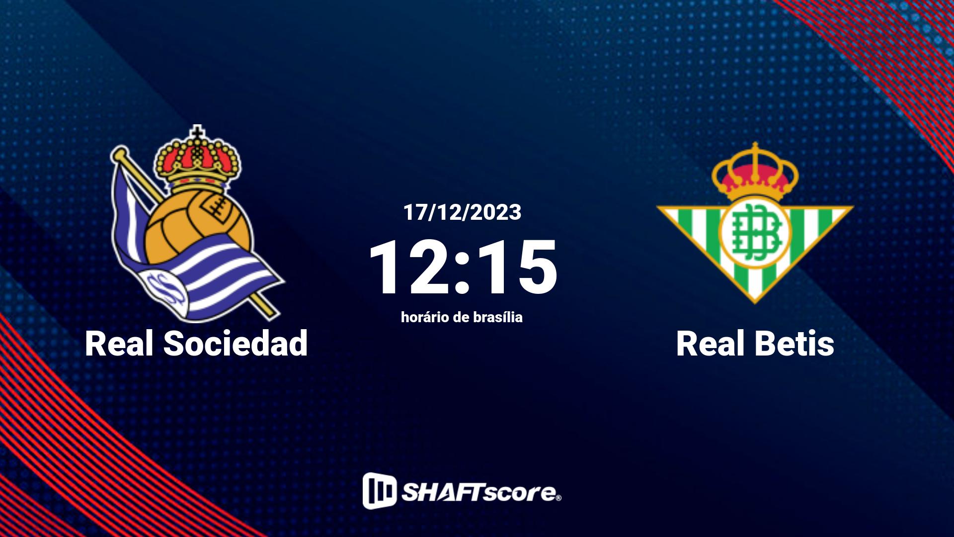 Estatísticas do jogo Real Sociedad vs Real Betis 17.12 12:15