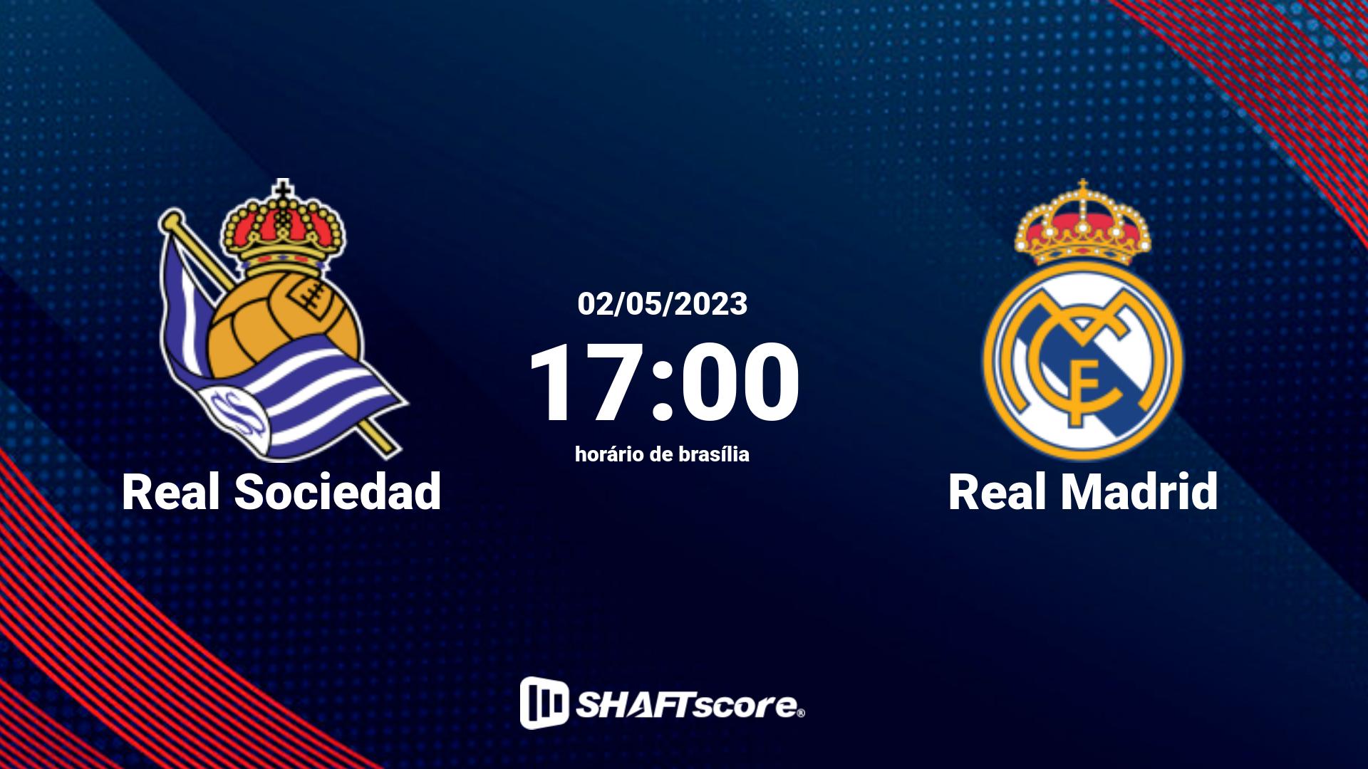 Estatísticas do jogo Real Sociedad vs Real Madrid 02.05 17:00