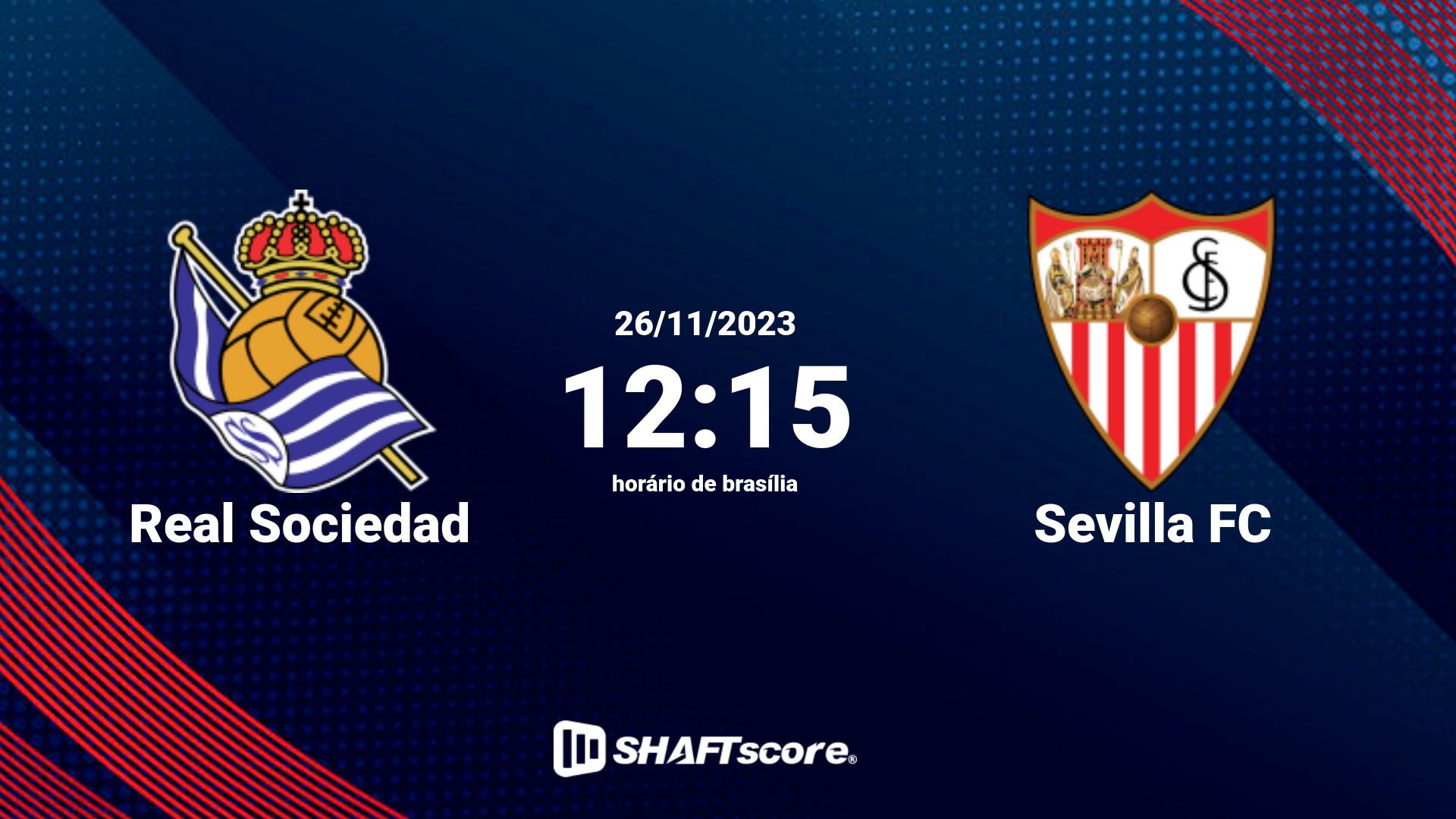 Estatísticas do jogo Real Sociedad vs Sevilla FC 26.11 12:15