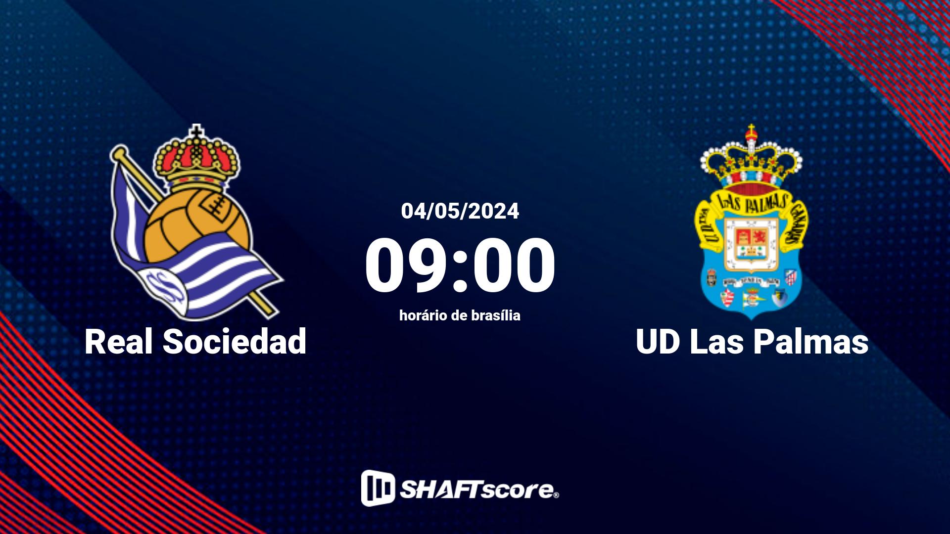 Estatísticas do jogo Real Sociedad vs UD Las Palmas 04.05 09:00