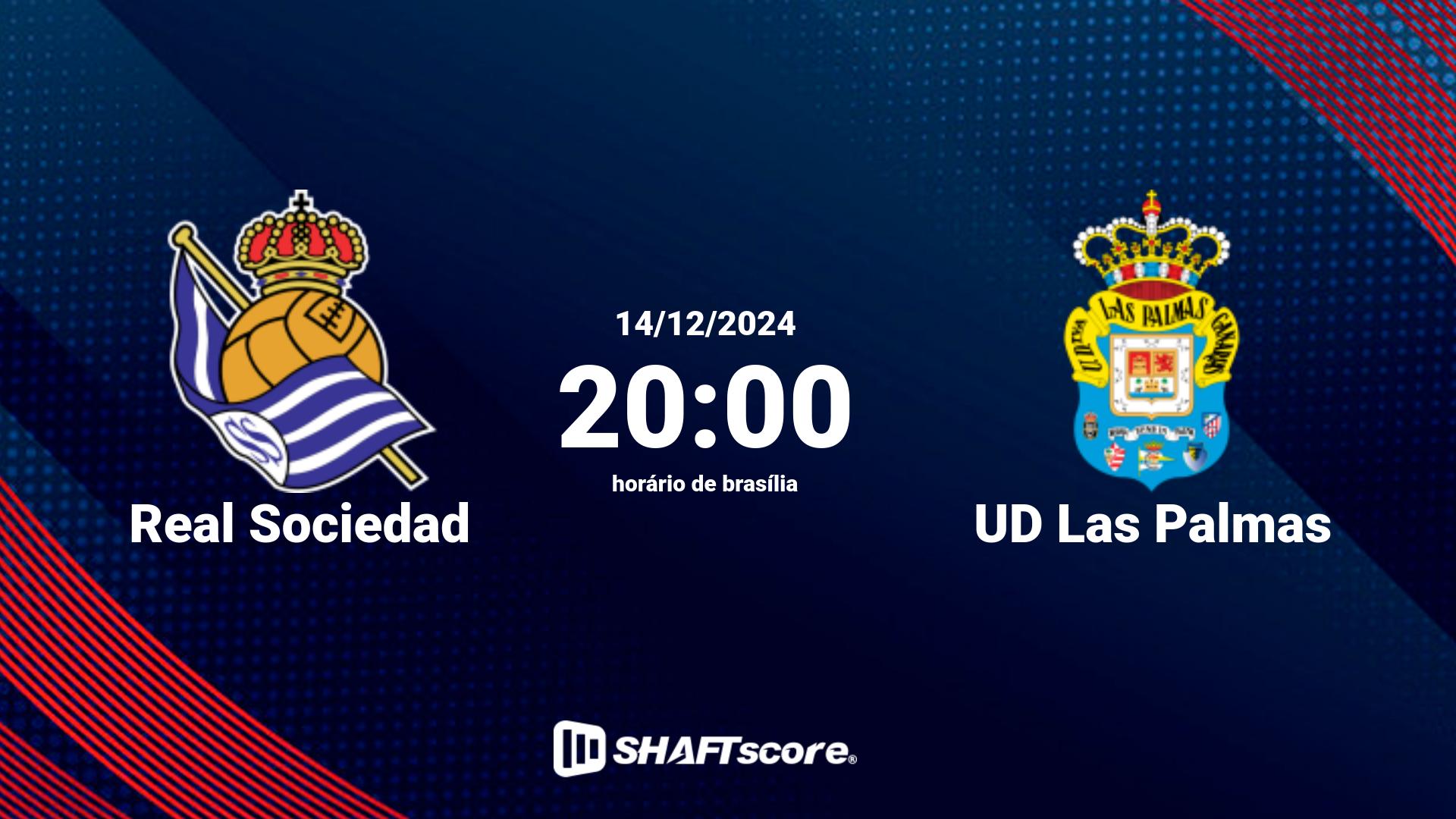 Estatísticas do jogo Real Sociedad vs UD Las Palmas 14.12 20:00