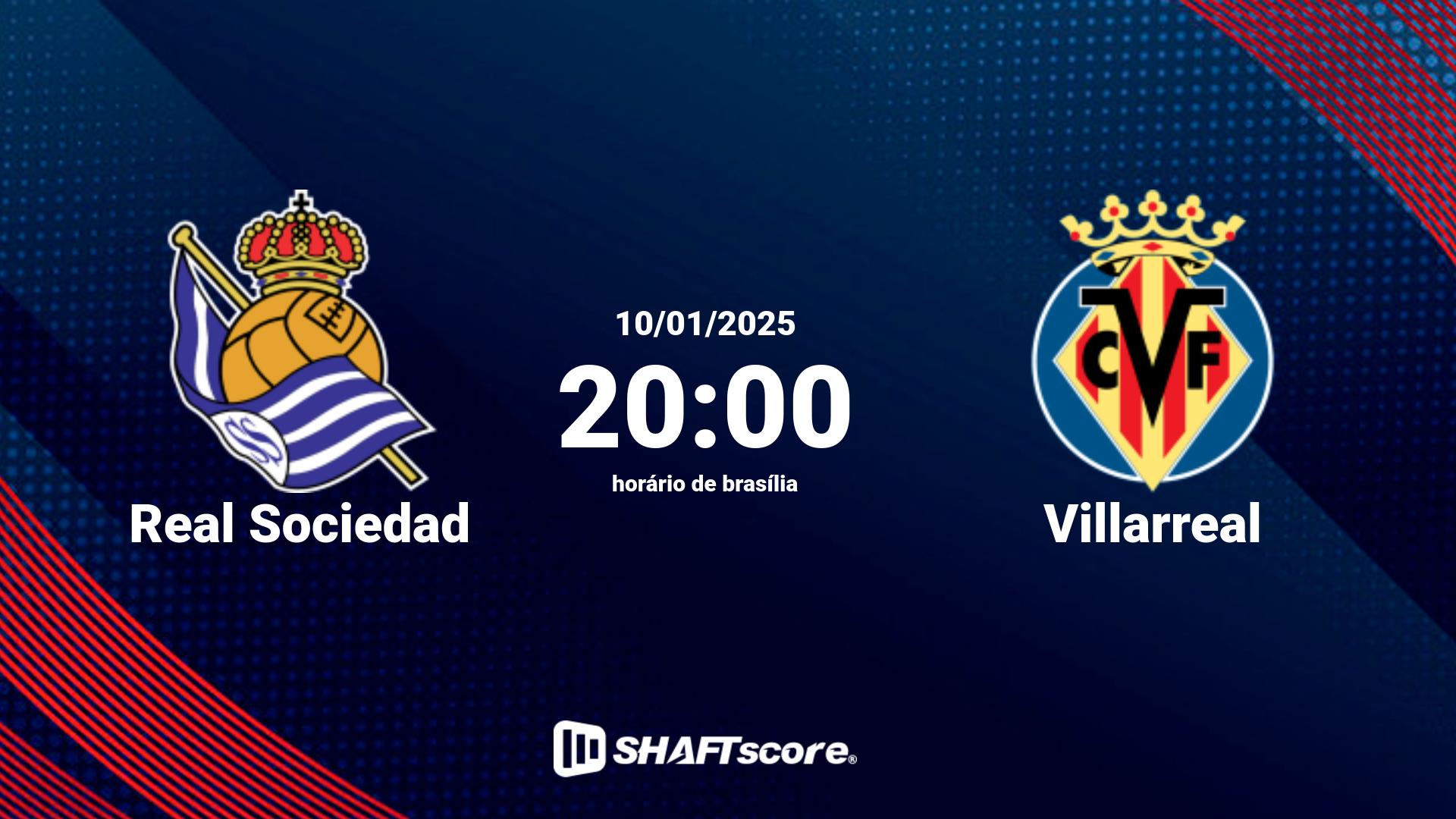 Estatísticas do jogo Real Sociedad vs Villarreal 10.01 20:00