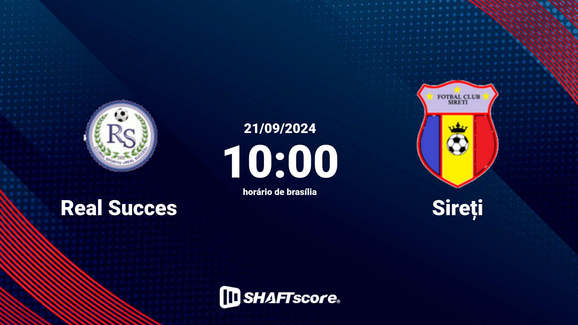 Estatísticas do jogo Real Succes vs Sireți 21.09 10:00