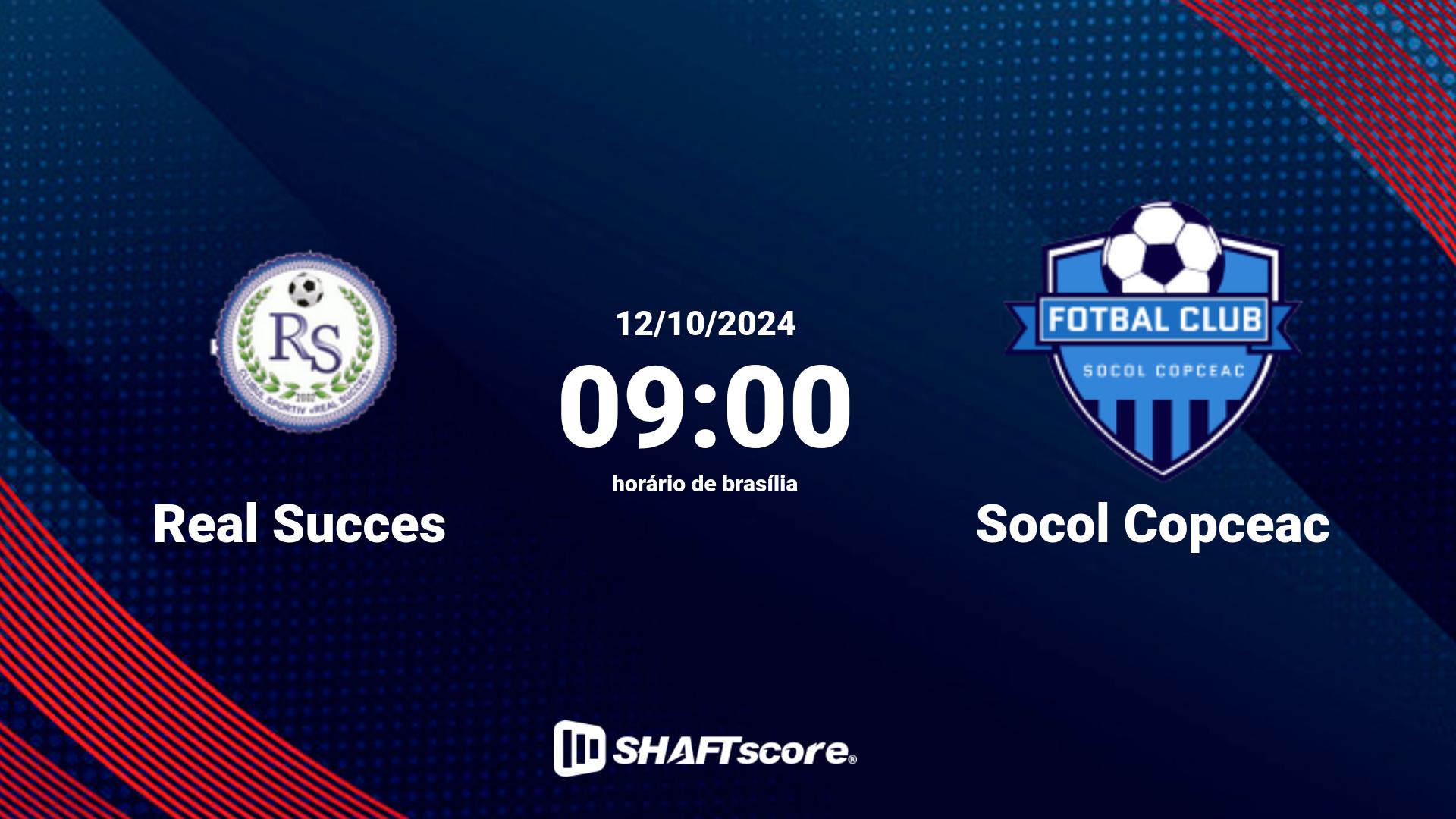 Estatísticas do jogo Real Succes vs Socol Copceac 12.10 09:00