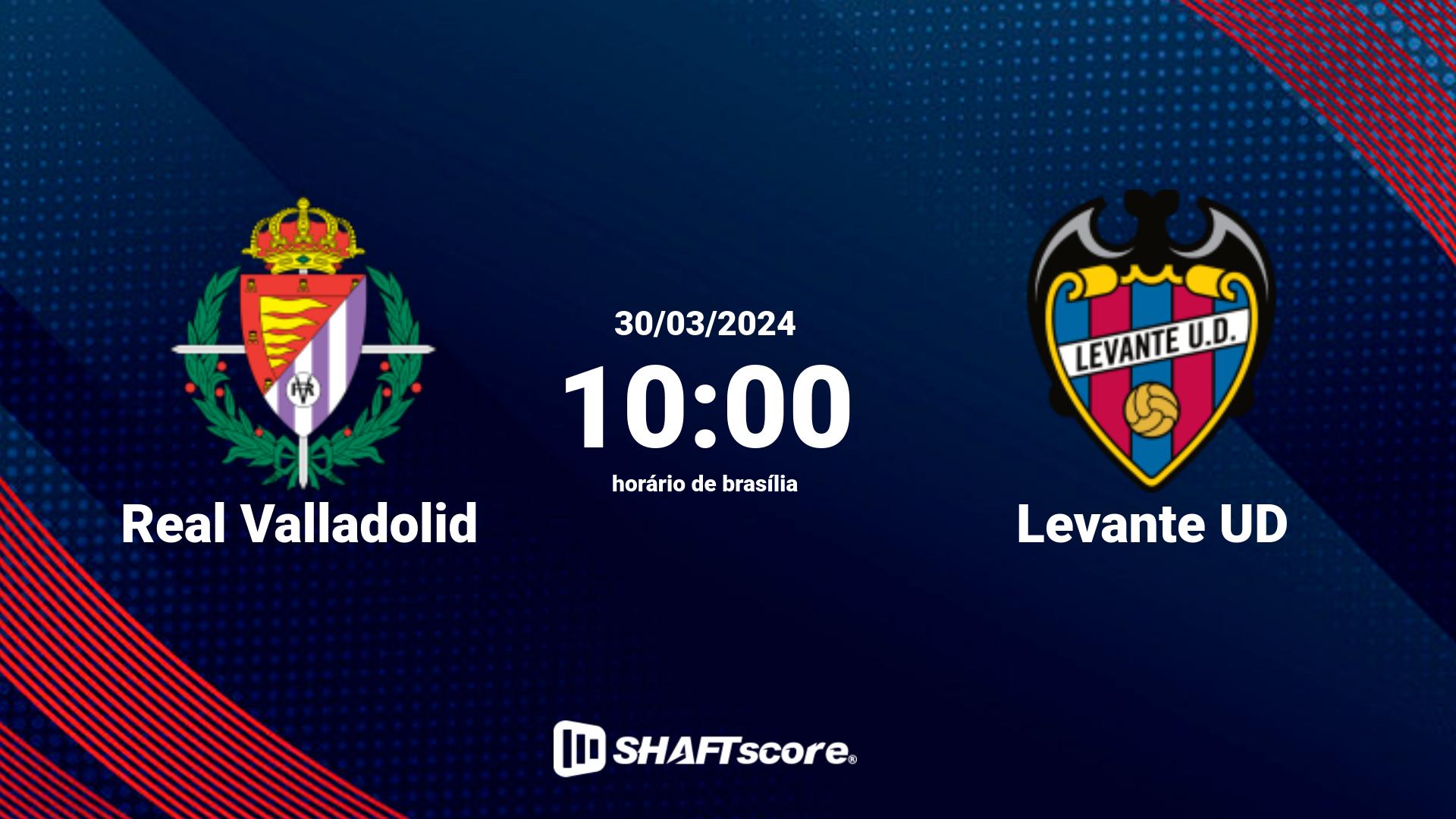 Estatísticas do jogo Real Valladolid vs Levante UD 30.03 10:00