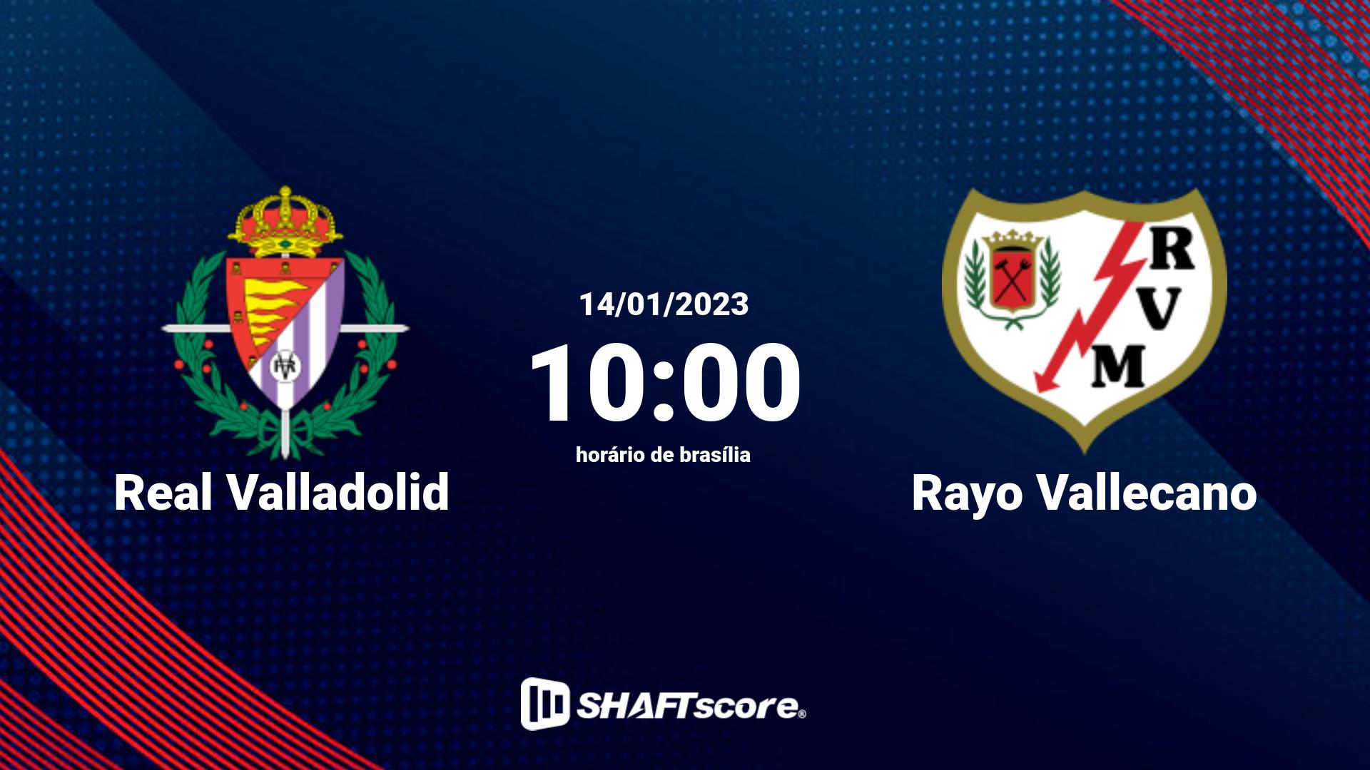 Estatísticas do jogo Real Valladolid vs Rayo Vallecano 14.01 10:00