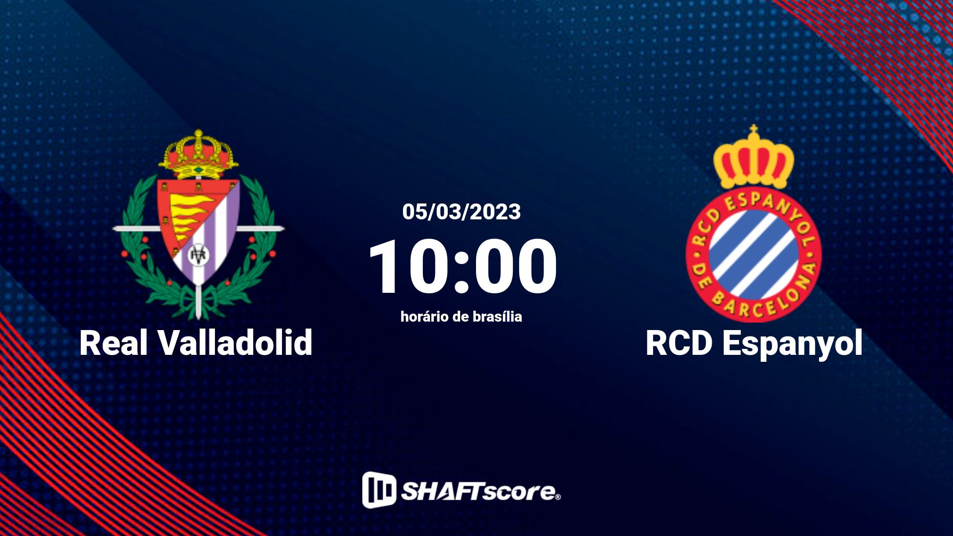 Estatísticas do jogo Real Valladolid vs RCD Espanyol 05.03 10:00