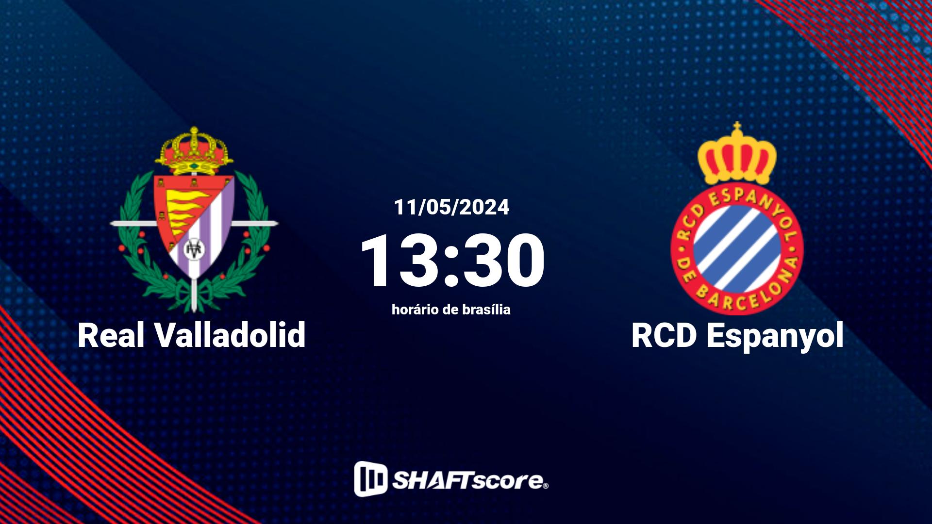 Estatísticas do jogo Real Valladolid vs RCD Espanyol 11.05 13:30