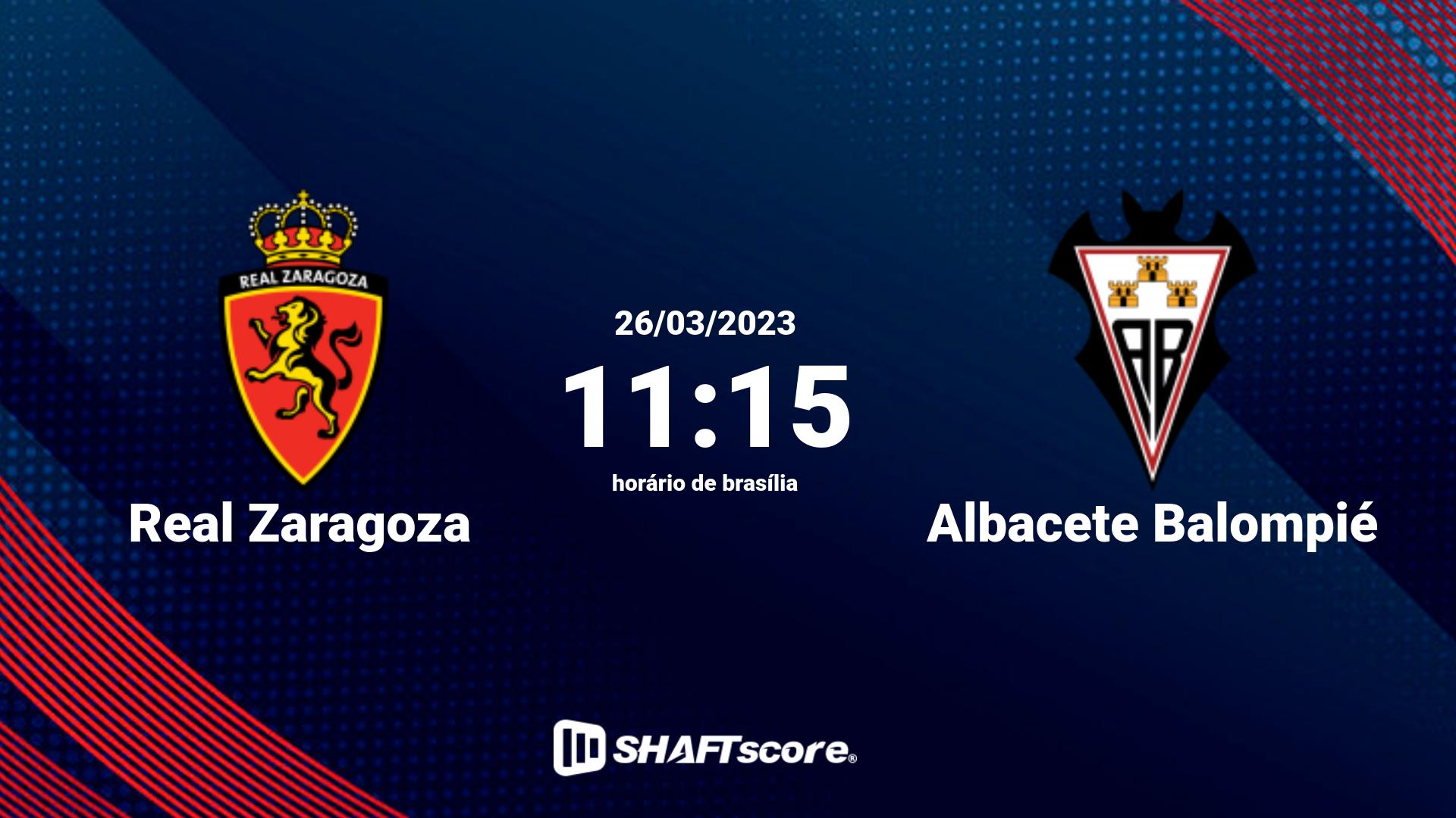 Estatísticas do jogo Real Zaragoza vs Albacete Balompié 26.03 11:15