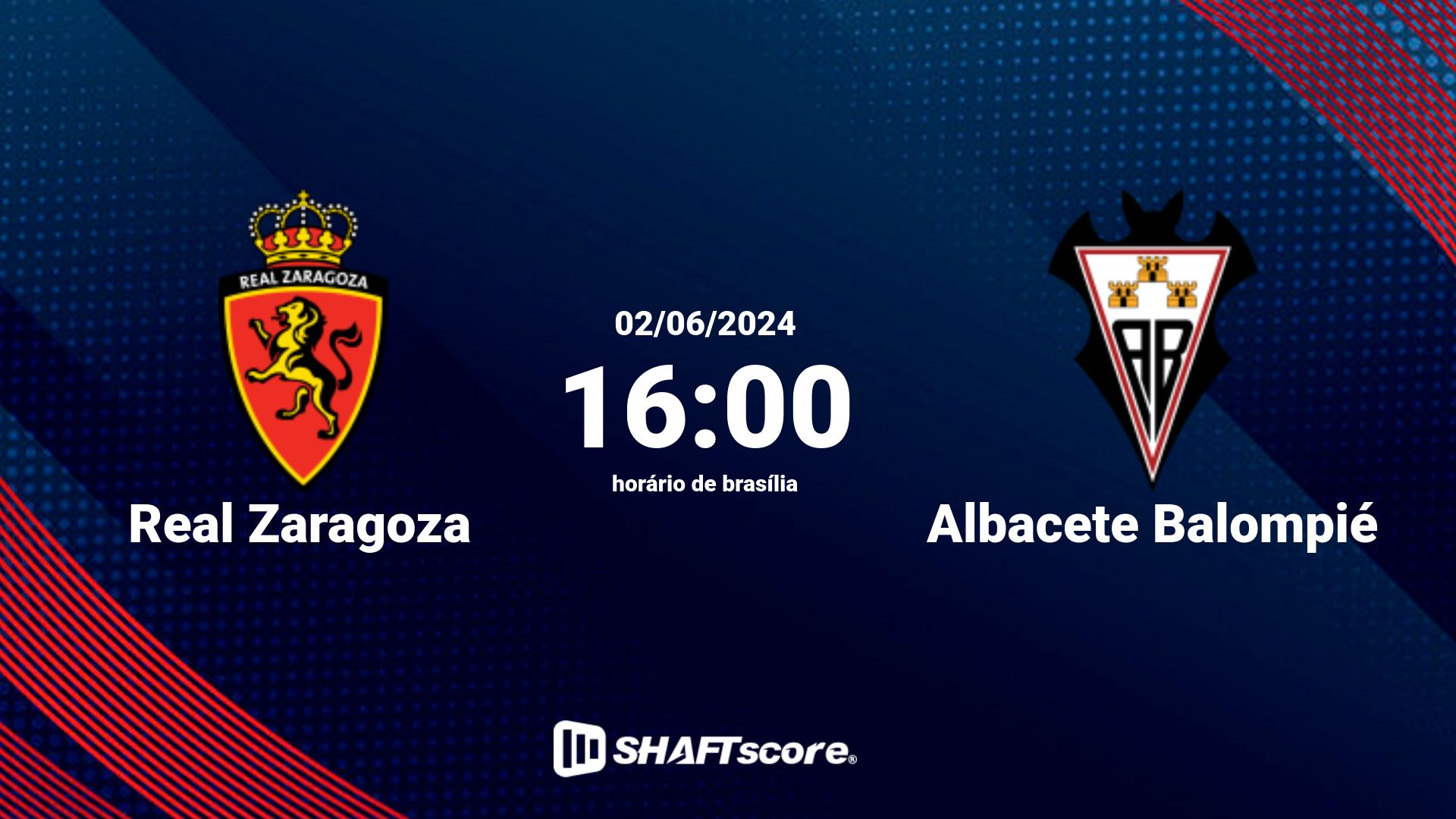 Estatísticas do jogo Real Zaragoza vs Albacete Balompié 02.06 16:00