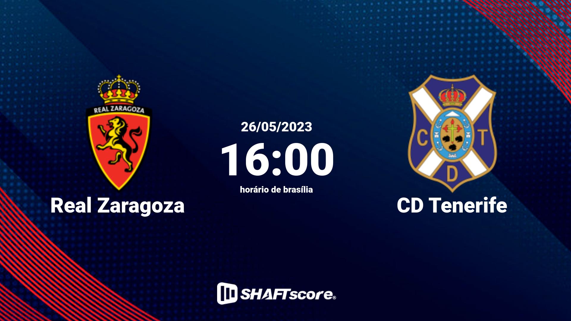 Estatísticas do jogo Real Zaragoza vs CD Tenerife 26.05 16:00