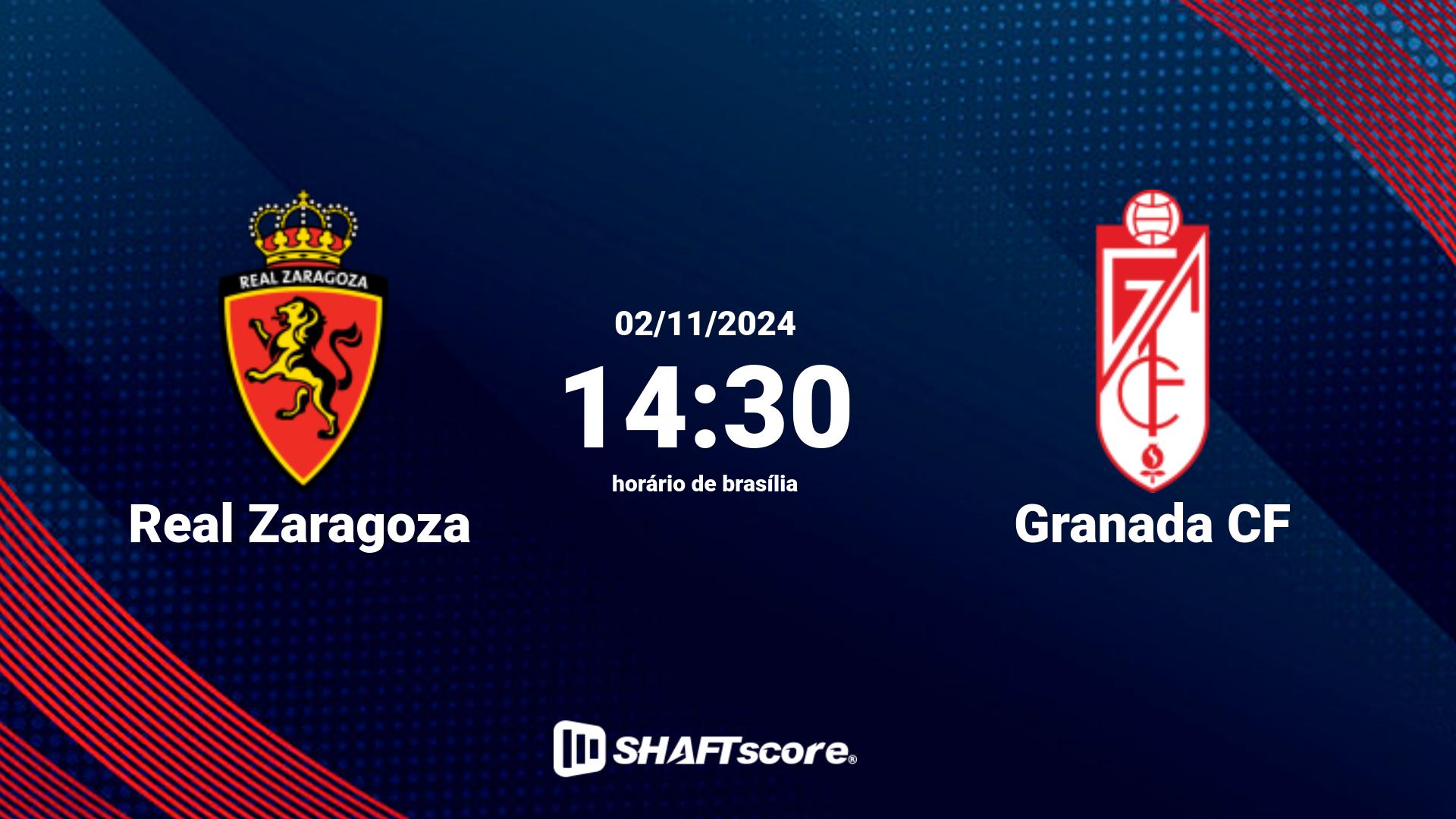 Estatísticas do jogo Real Zaragoza vs Granada CF 02.11 14:30