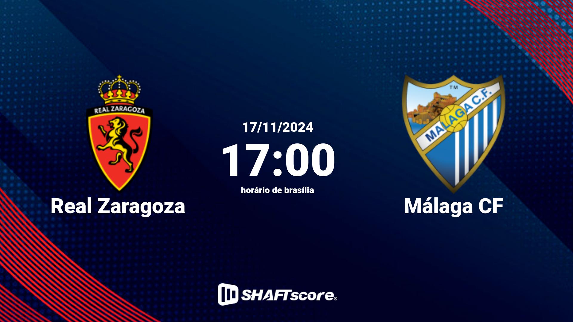 Estatísticas do jogo Real Zaragoza vs Málaga CF 17.11 17:00