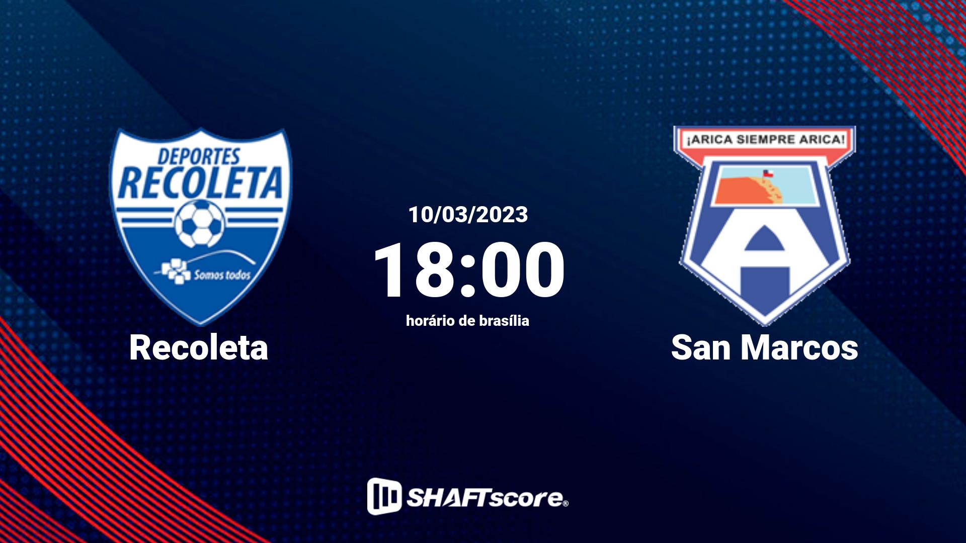 Estatísticas do jogo Recoleta vs San Marcos 10.03 18:00