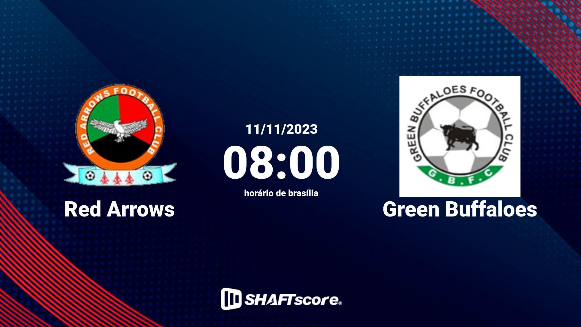 Estatísticas do jogo Red Arrows vs Green Buffaloes 11.11 08:00