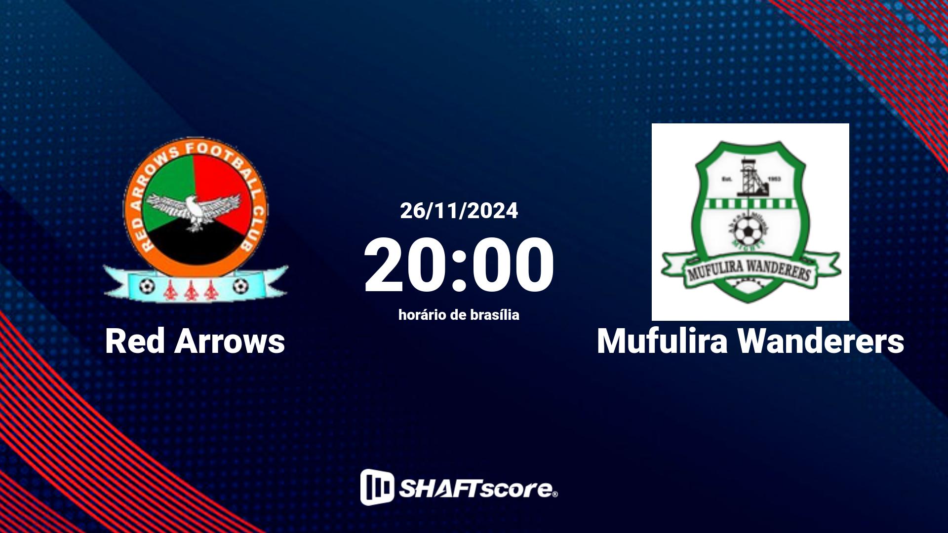 Estatísticas do jogo Red Arrows vs Mufulira Wanderers 26.11 20:00