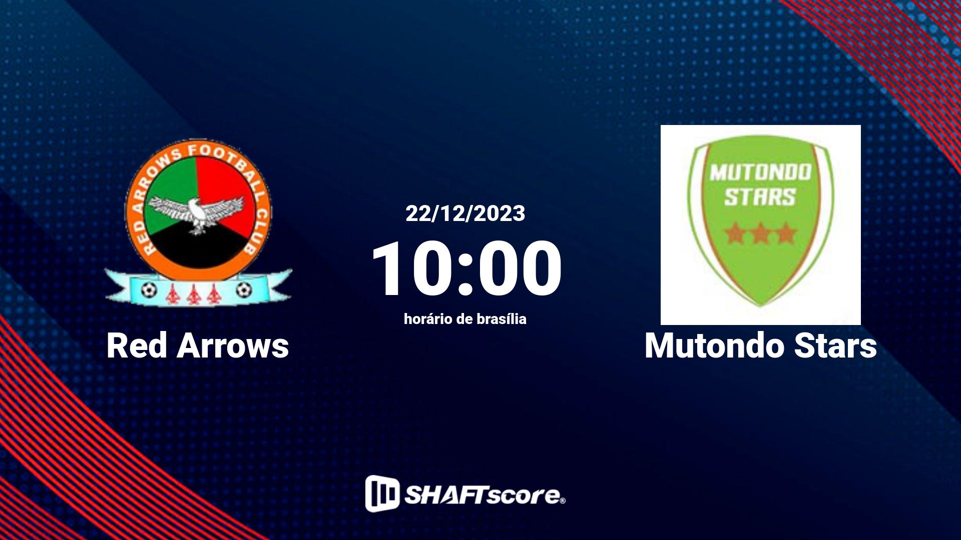 Estatísticas do jogo Red Arrows vs Mutondo Stars 22.12 10:00