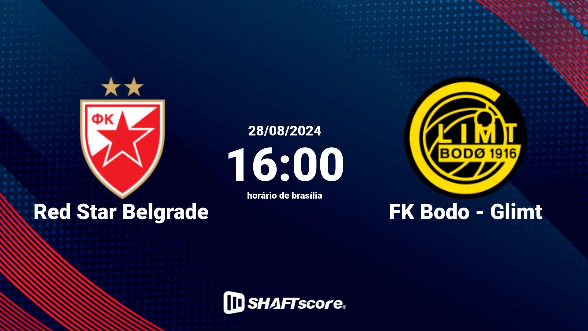 Estatísticas do jogo Red Star Belgrade vs FK Bodo - Glimt 28.08 16:00