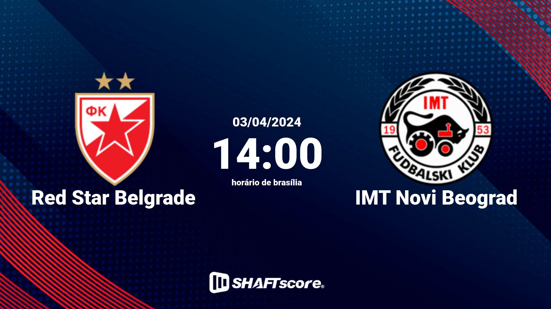 Estatísticas do jogo Red Star Belgrade vs IMT Novi Beograd 03.04 14:00