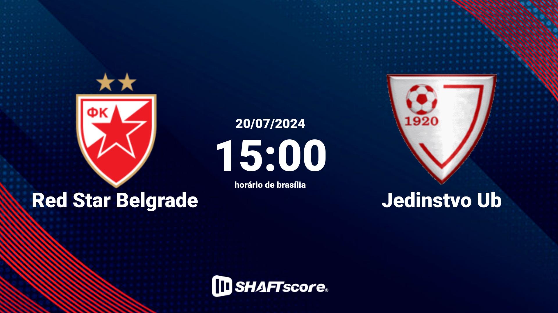 Estatísticas do jogo Red Star Belgrade vs Jedinstvo Ub 20.07 15:00