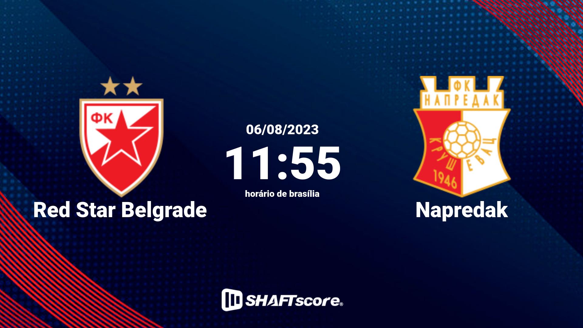 Estatísticas do jogo Red Star Belgrade vs Napredak 06.08 11:55