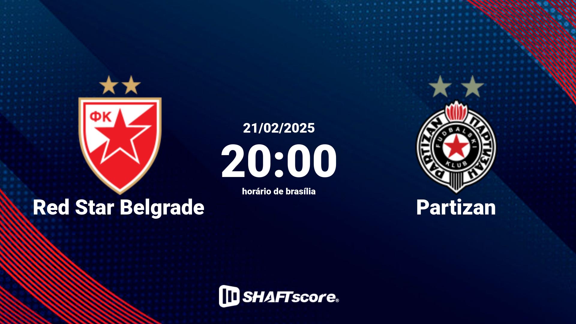 Estatísticas do jogo Red Star Belgrade vs Partizan 21.02 20:00