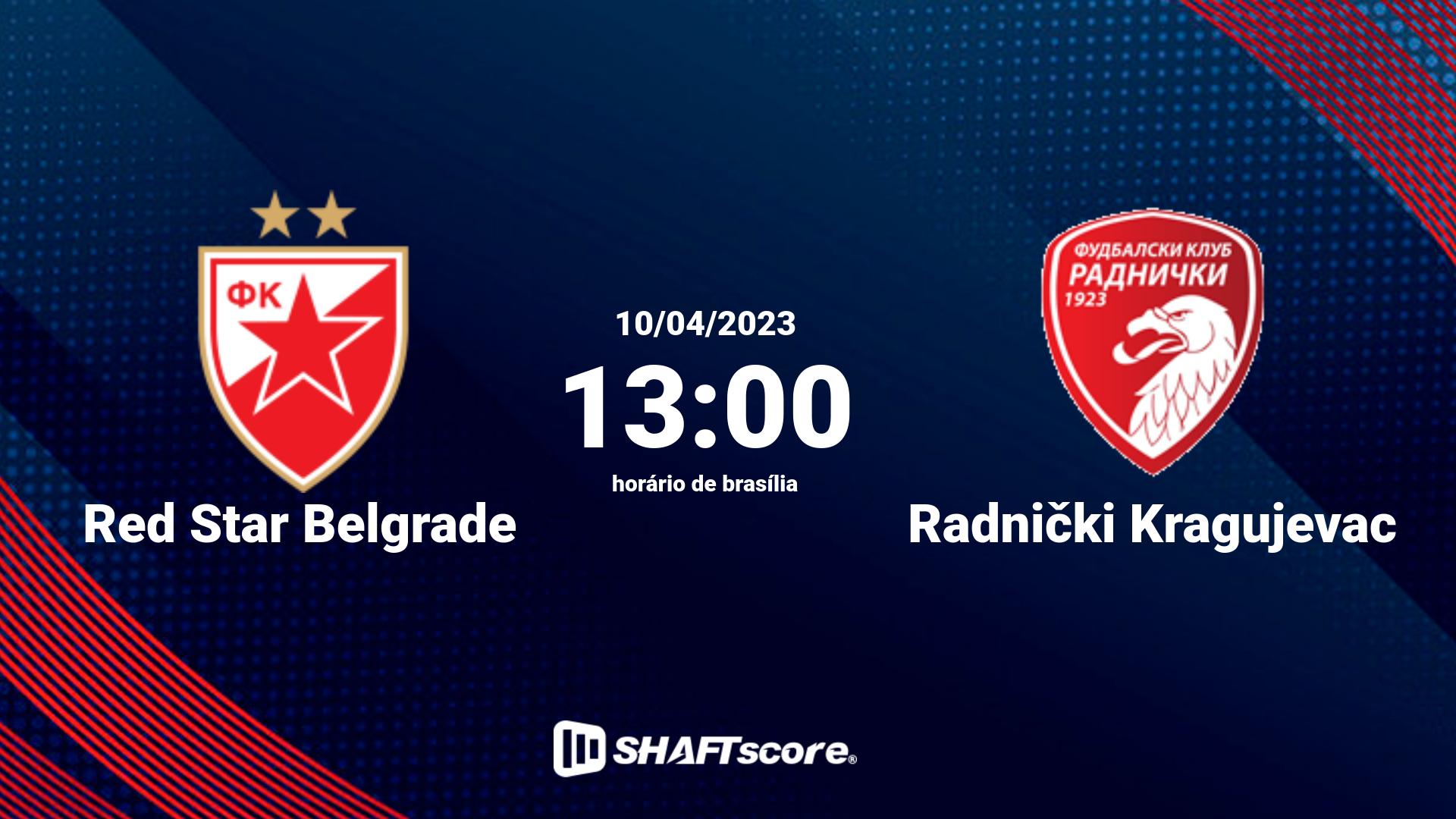 Estatísticas do jogo Red Star Belgrade vs Radnički Kragujevac 10.04 13:00