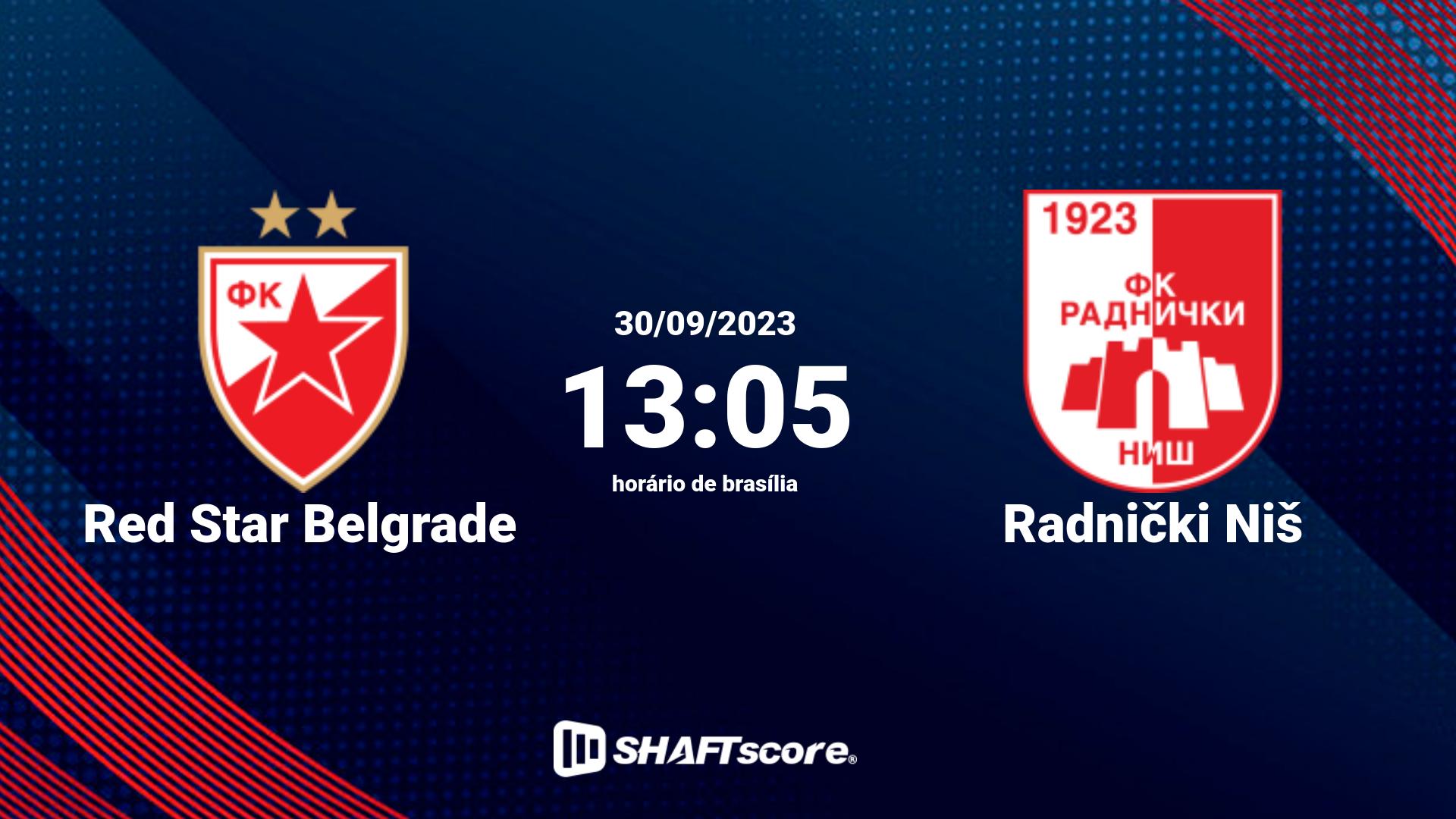 Estatísticas do jogo Red Star Belgrade vs Radnički Niš 30.09 13:05