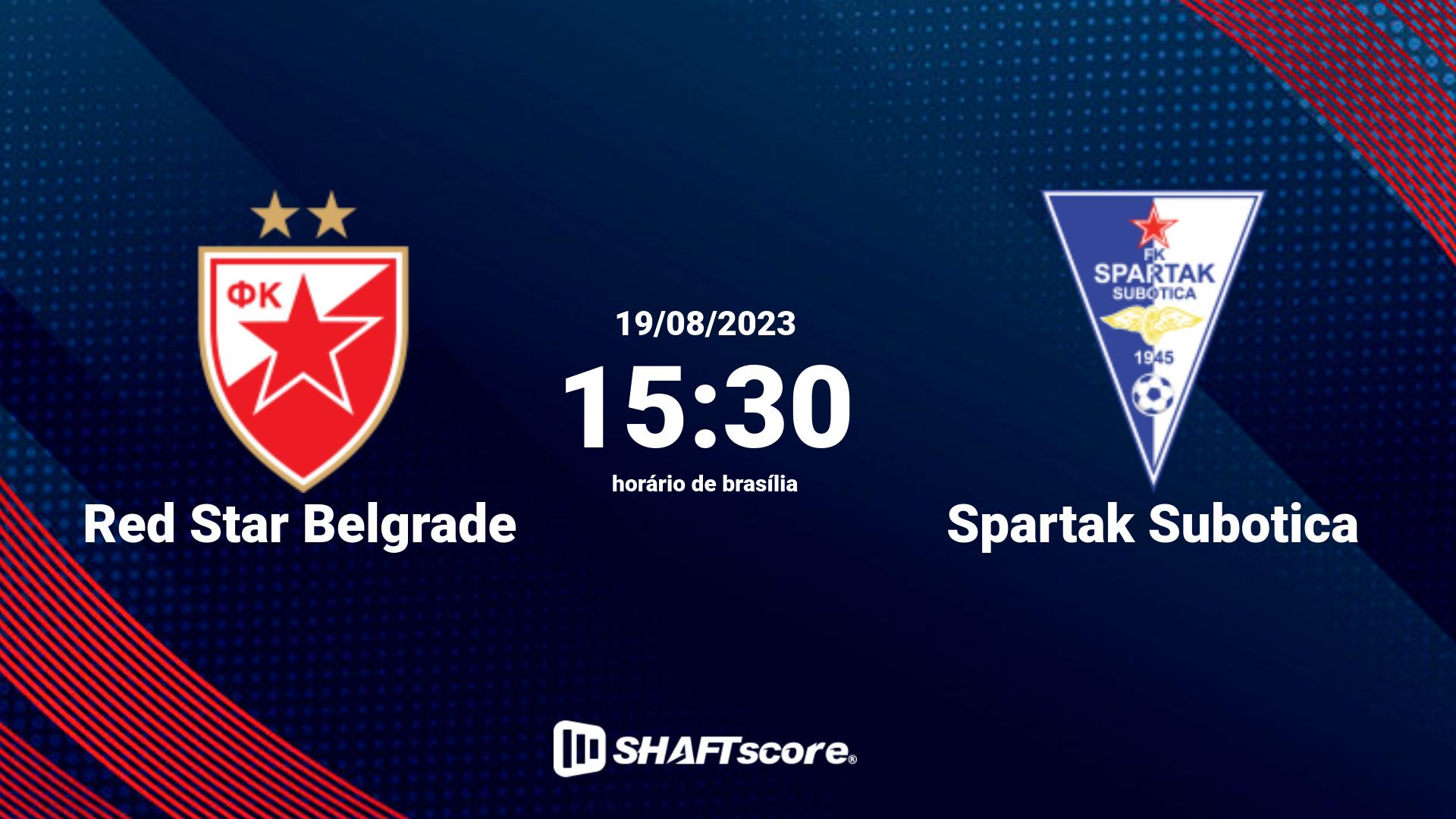 Estatísticas do jogo Red Star Belgrade vs Spartak Subotica 19.08 15:30