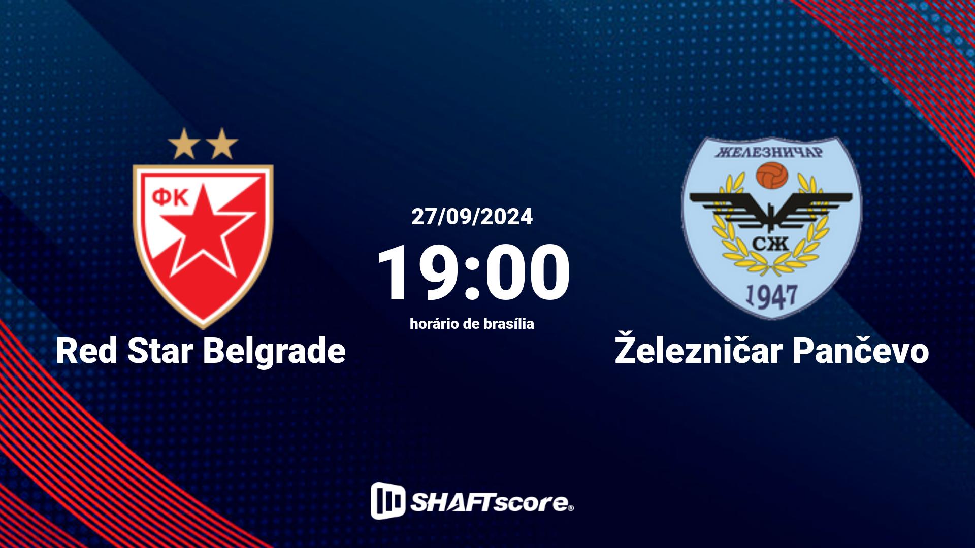 Estatísticas do jogo Red Star Belgrade vs Železničar Pančevo 27.09 19:00