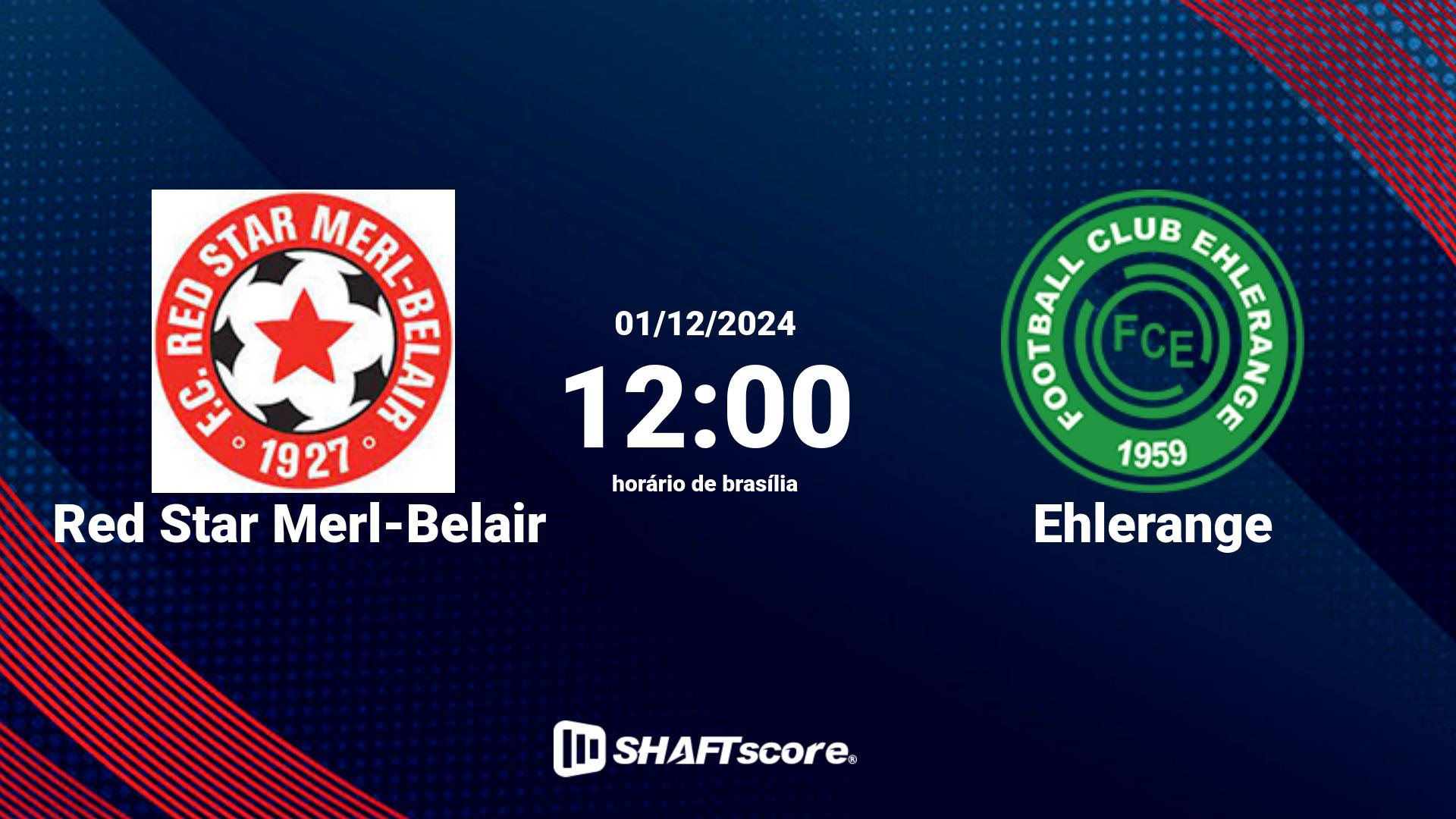 Estatísticas do jogo Red Star Merl-Belair vs Ehlerange 01.12 12:00