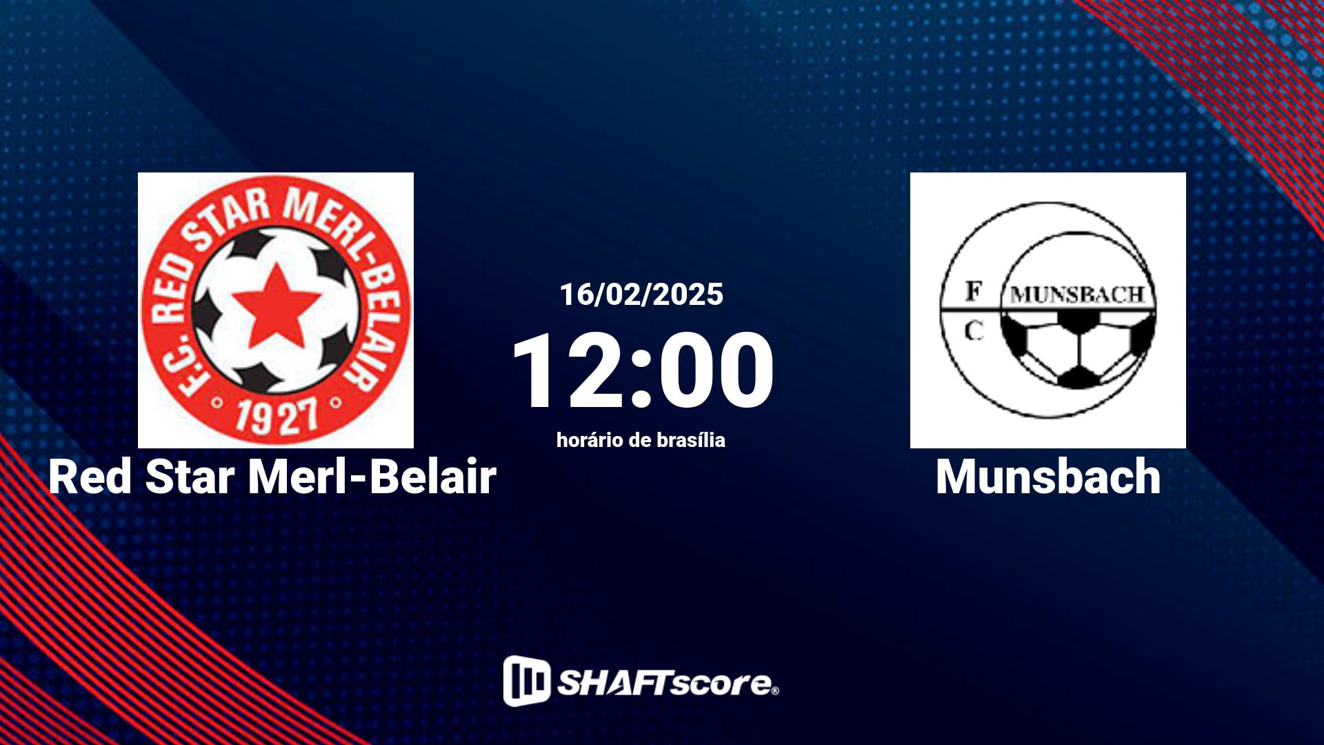 Estatísticas do jogo Red Star Merl-Belair vs Munsbach 16.02 12:00