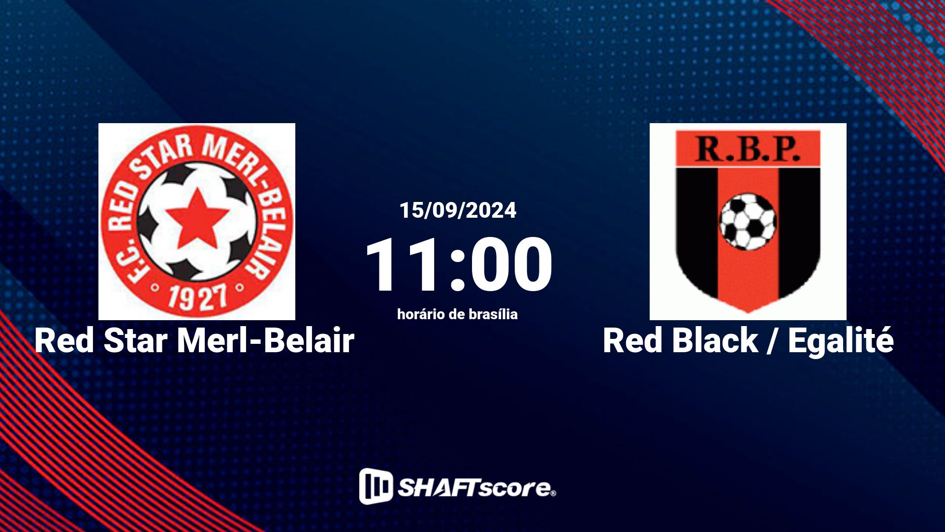 Estatísticas do jogo Red Star Merl-Belair vs Red Black / Egalité 15.09 11:00